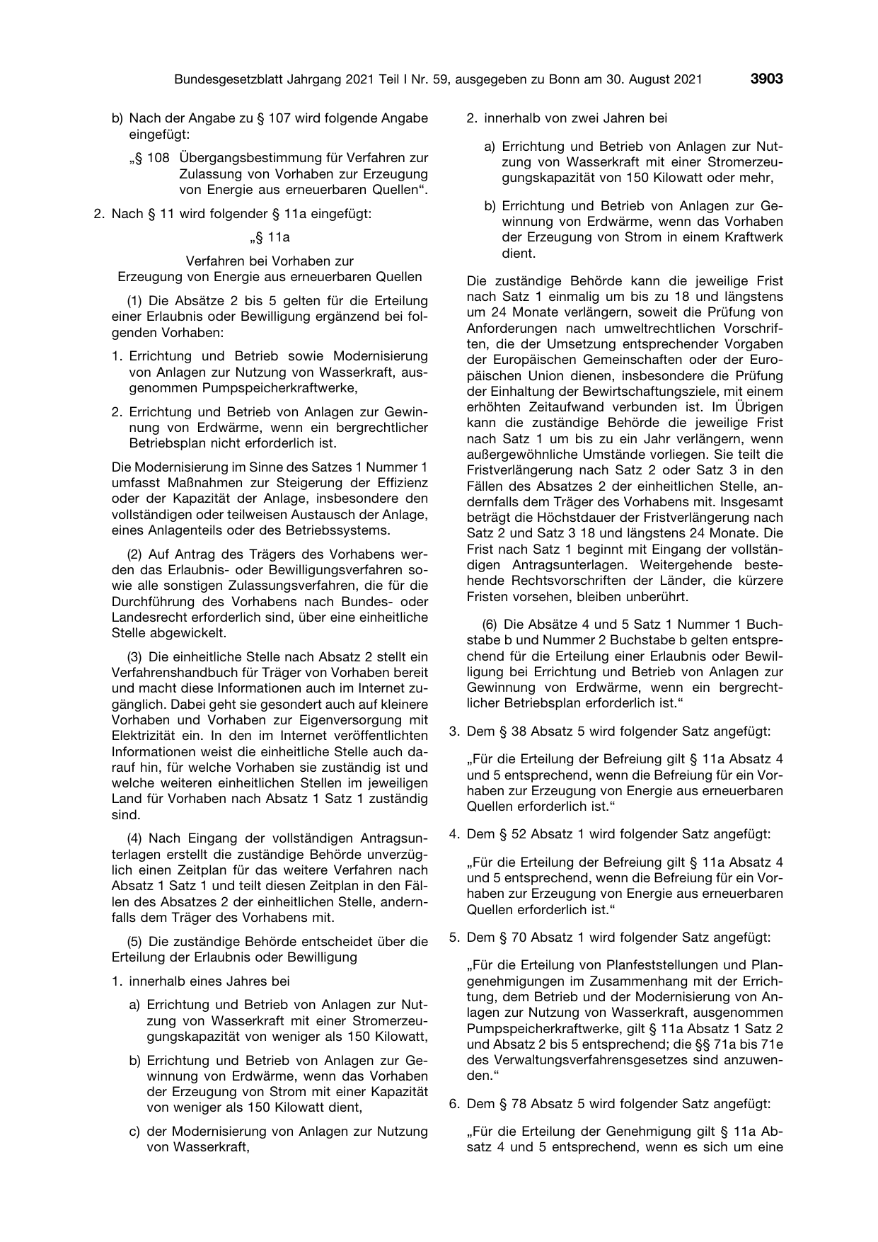 BGBl. 2021, Seite 3903 — Originalseite als Abbildung