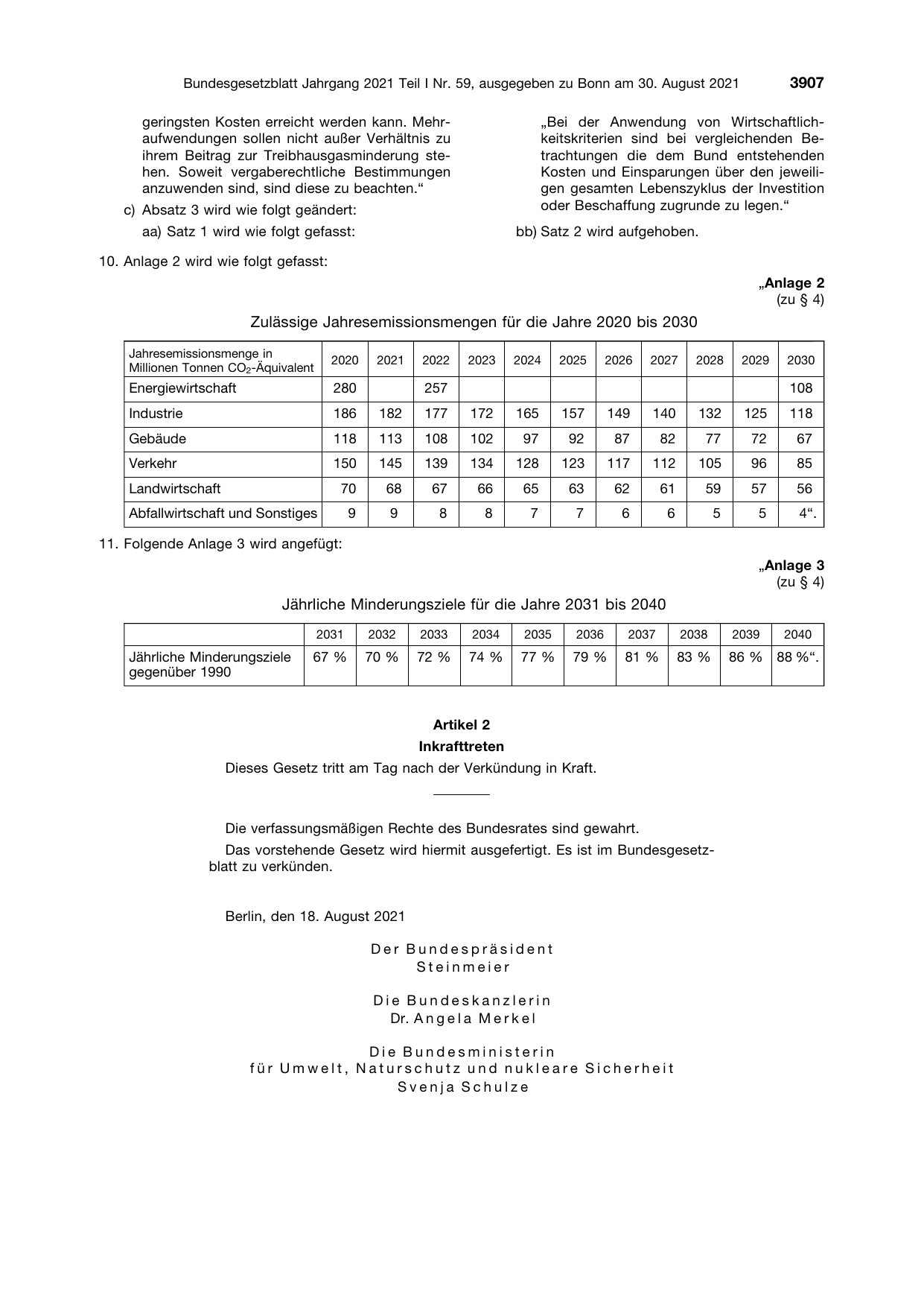 BGBl. 2021, Seite 3907 — Originalseite als Abbildung