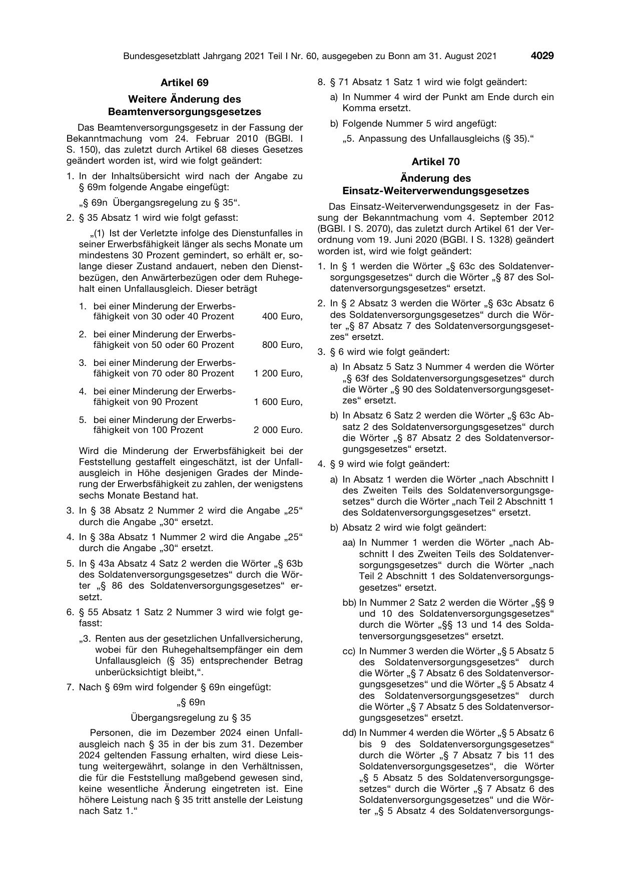 BGBl. 2021, Seite 4029 — Originalseite als Abbildung