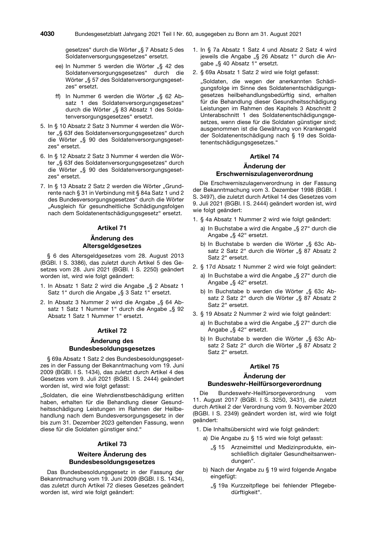 BGBl. 2021, Seite 4030 — Originalseite als Abbildung