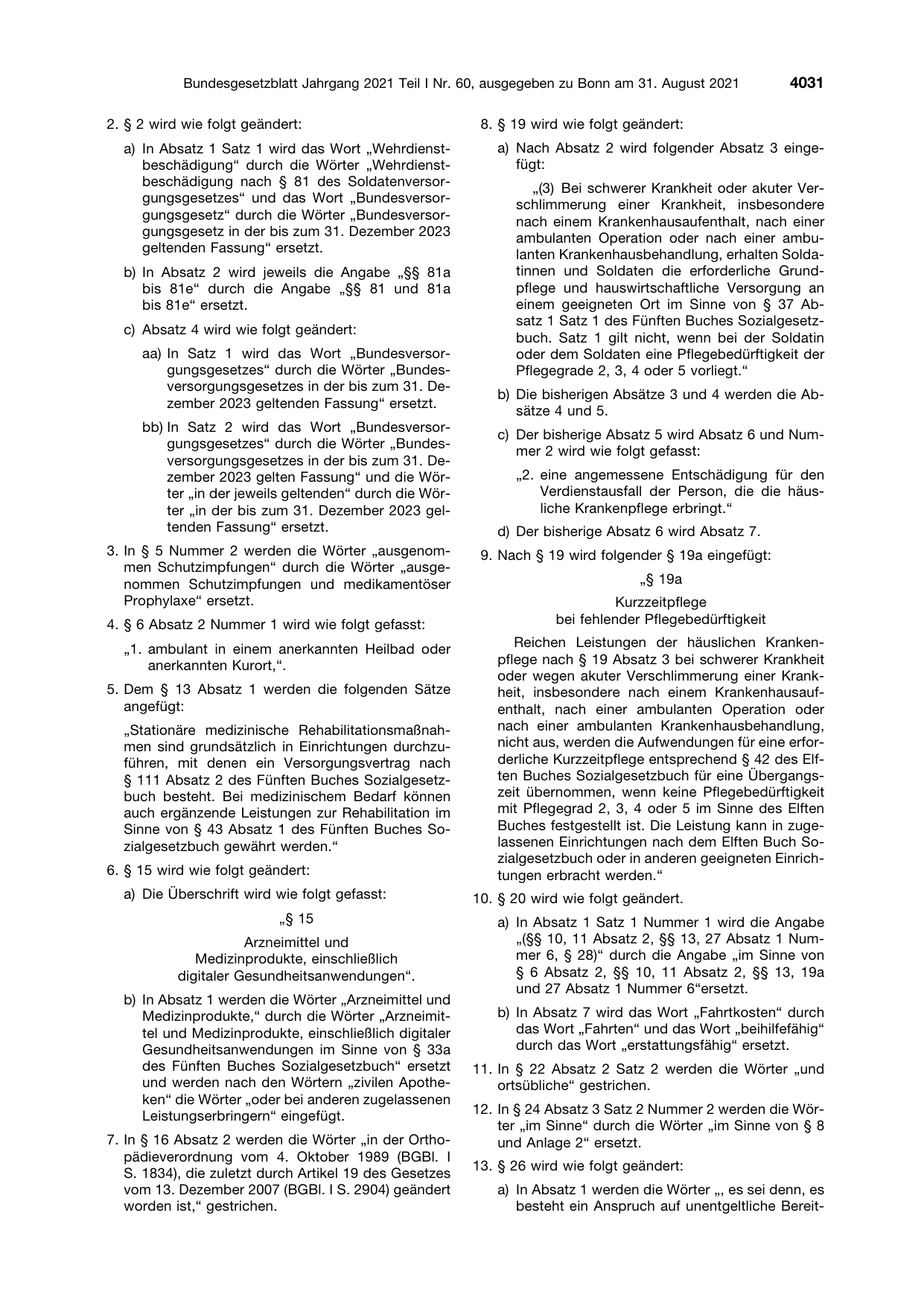 BGBl. 2021, Seite 4031 — Originalseite als Abbildung
