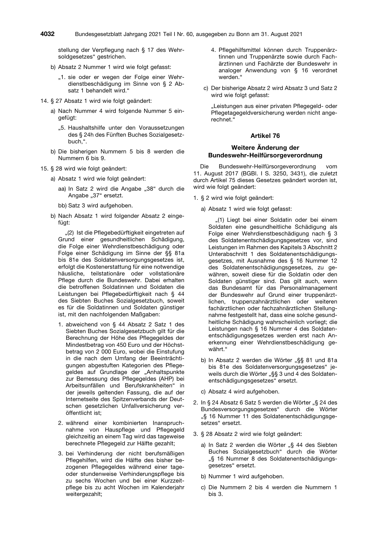 BGBl. 2021, Seite 4032 — Originalseite als Abbildung