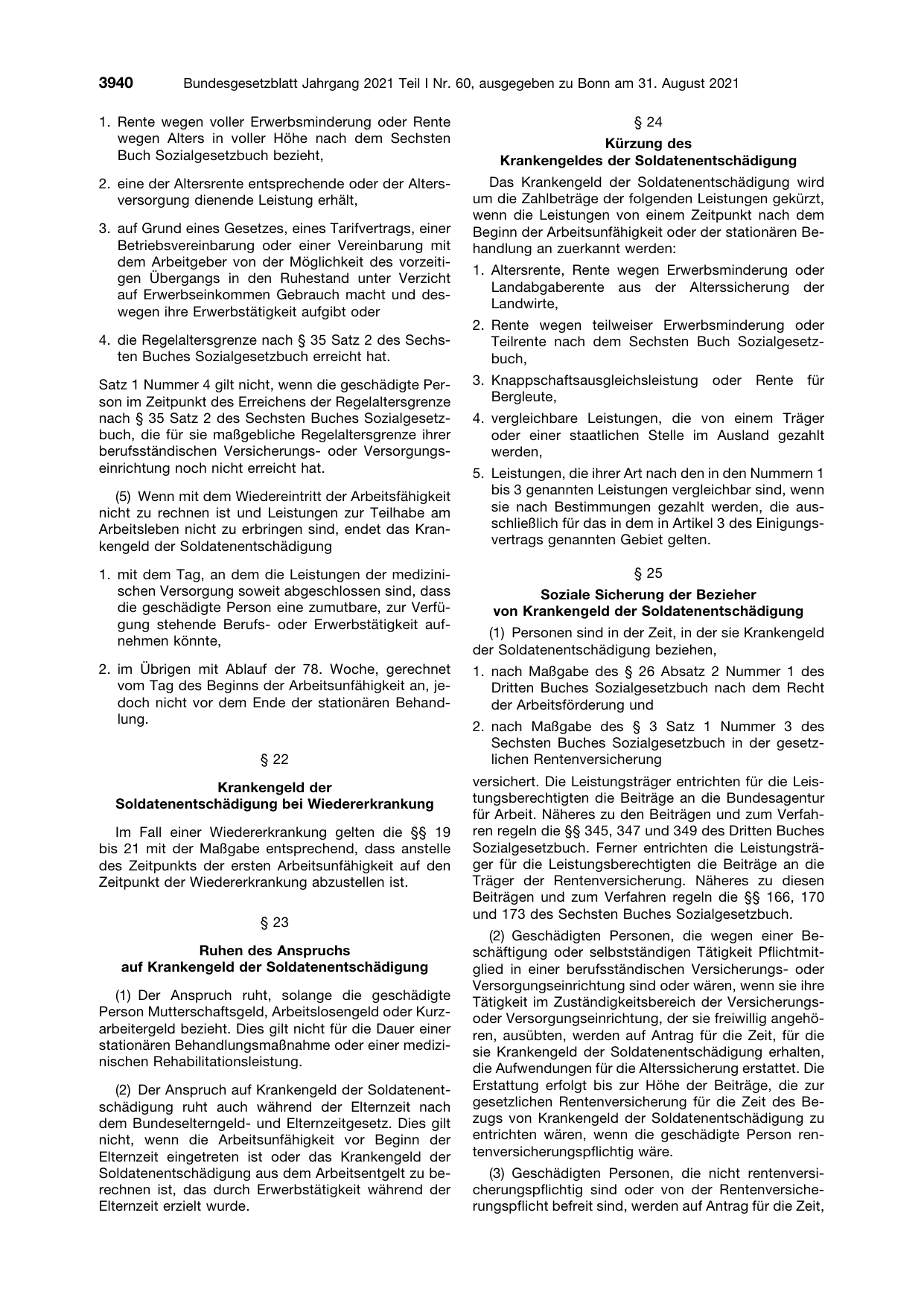 BGBl. 2021, Seite 3940 — Originalseite als Abbildung