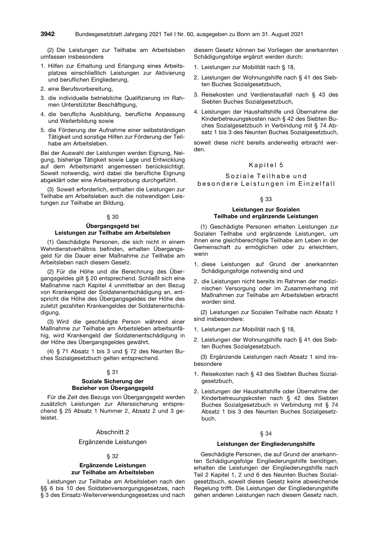 BGBl. 2021, Seite 3942 — Originalseite als Abbildung
