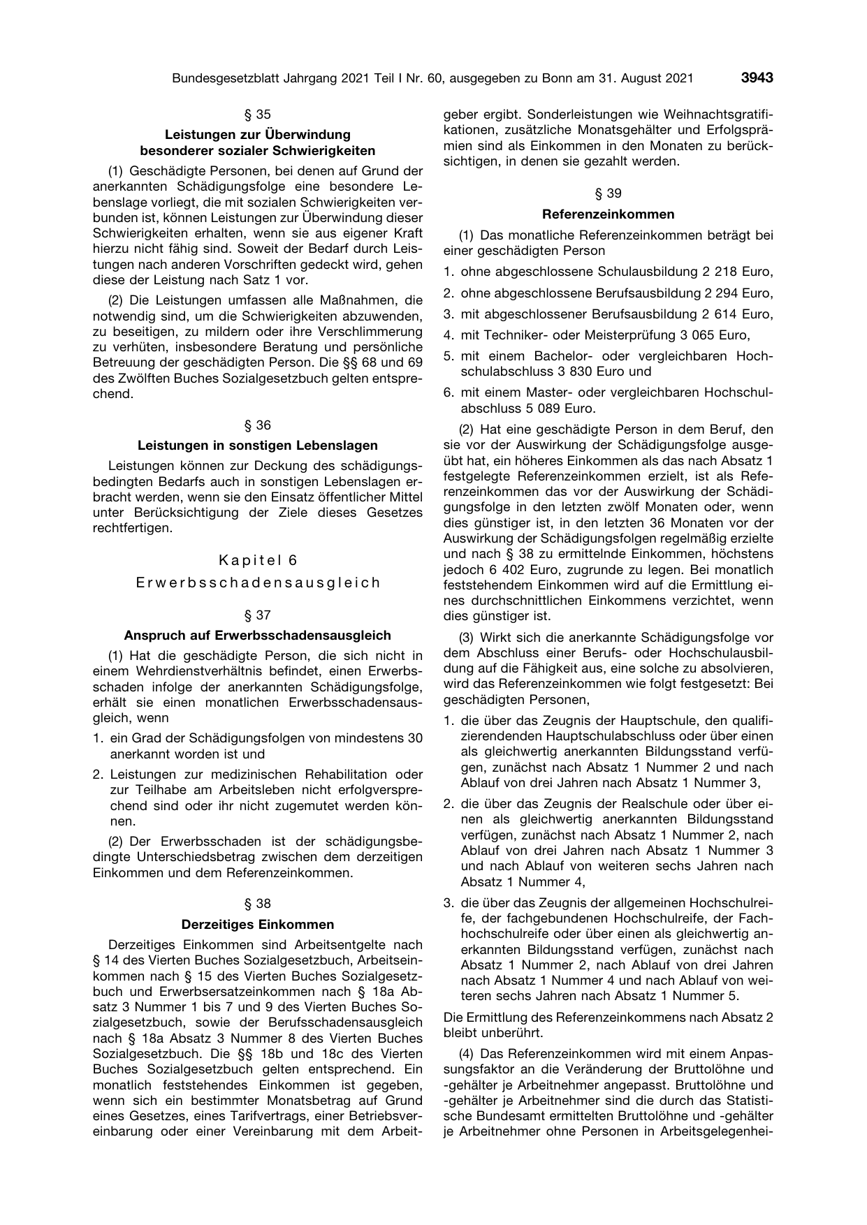 BGBl. 2021, Seite 3943 — Originalseite als Abbildung