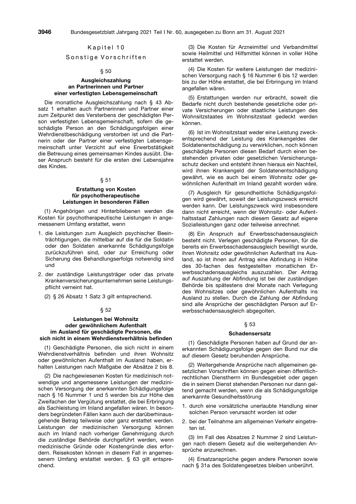 BGBl. 2021, Seite 3946 — Originalseite als Abbildung
