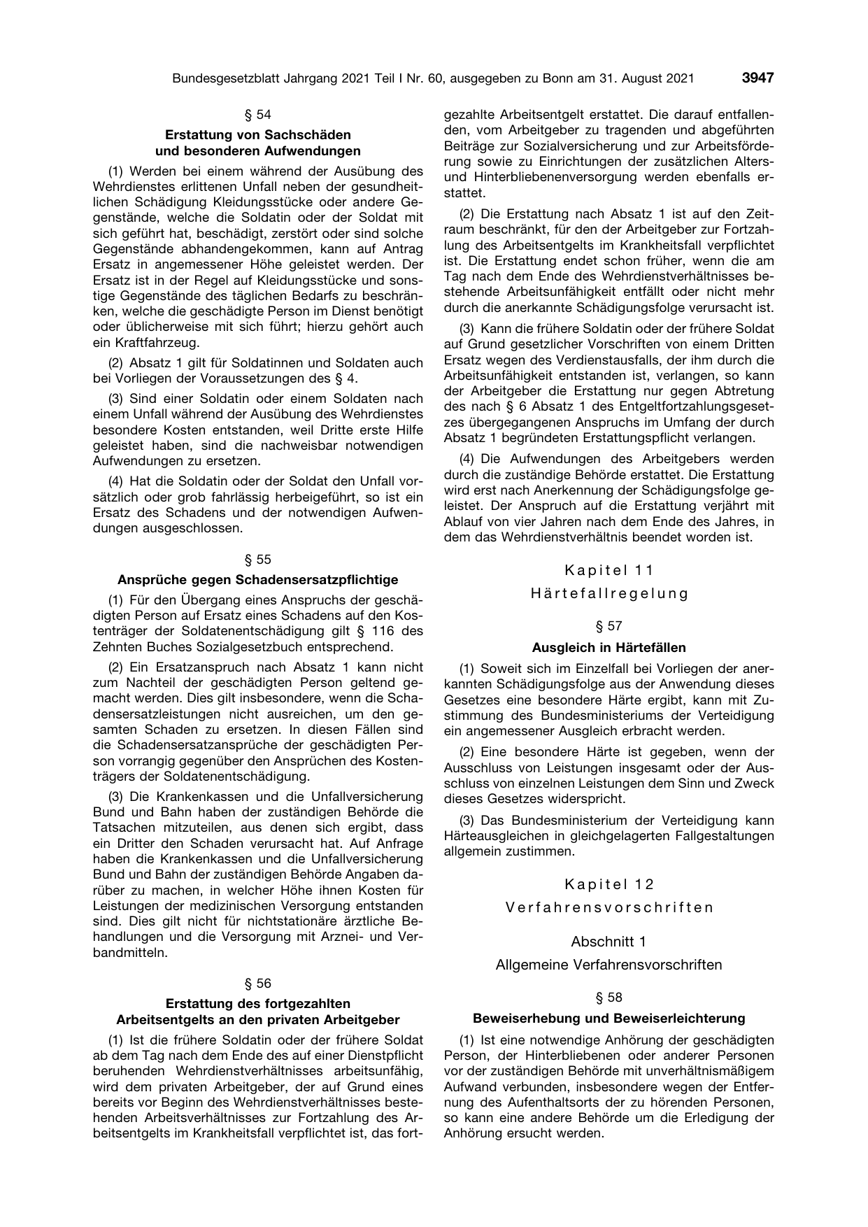 BGBl. 2021, Seite 3947 — Originalseite als Abbildung