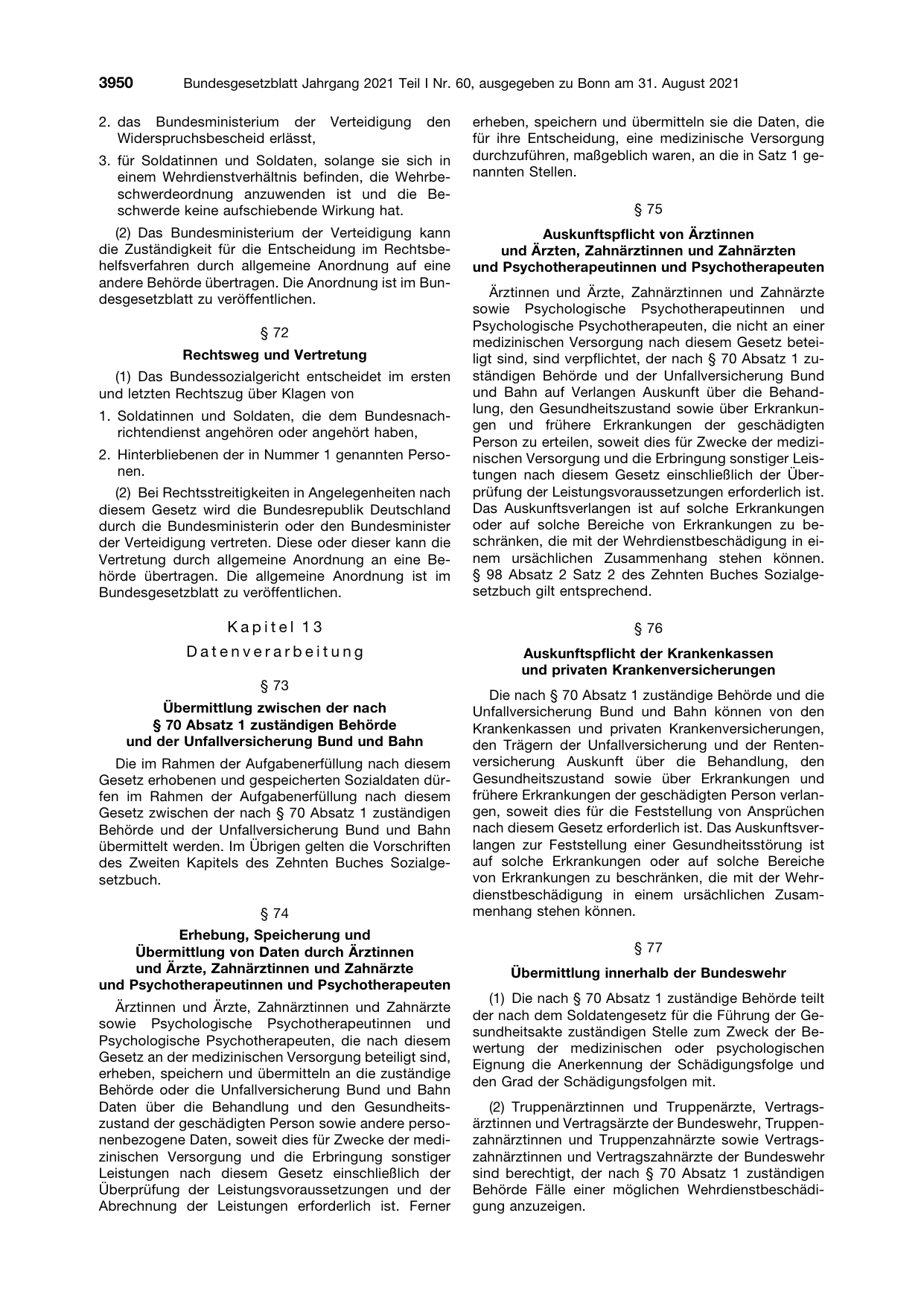 BGBl. 2021, Seite 3950 — Originalseite als Abbildung