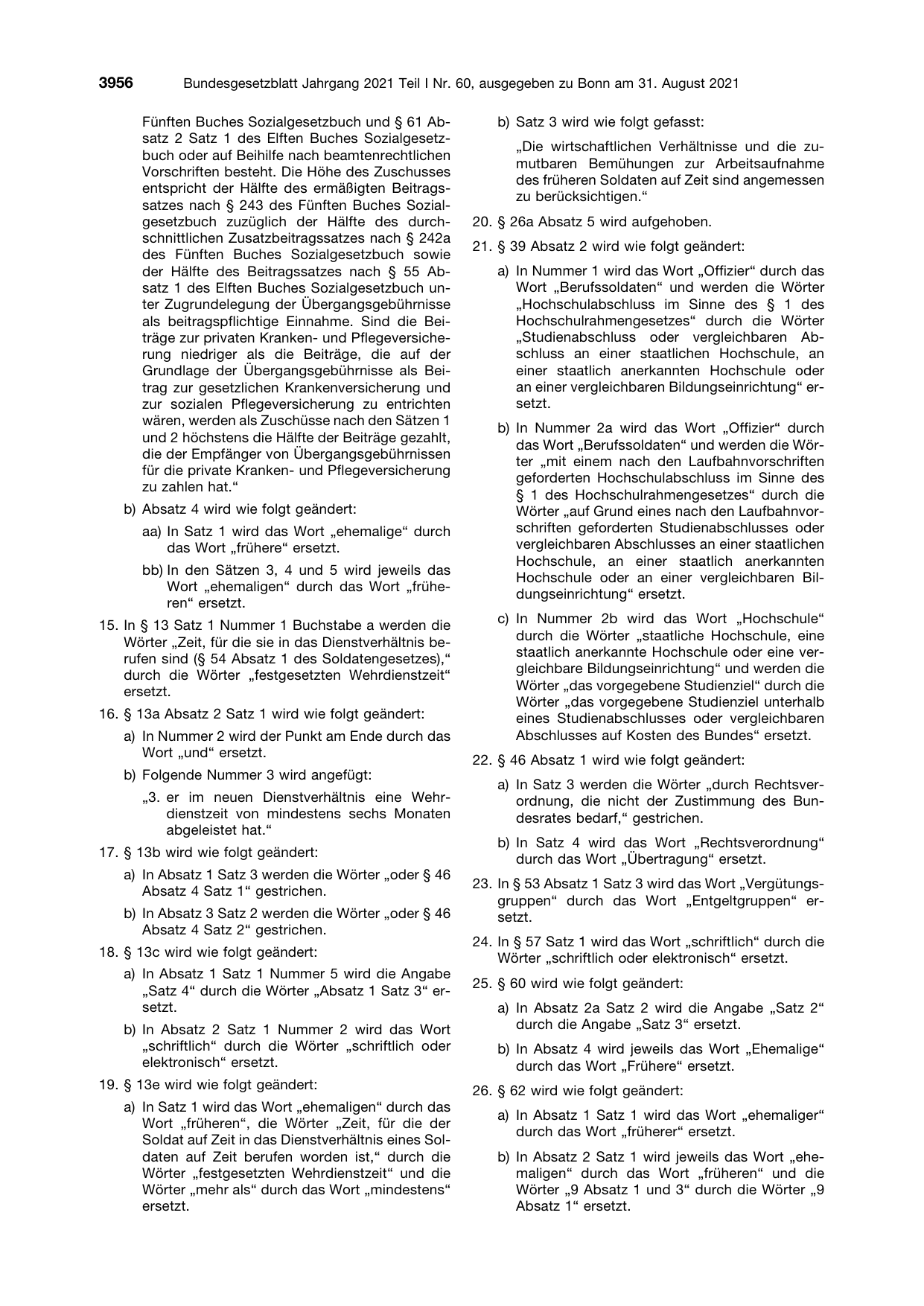 BGBl. 2021, Seite 3956 — Originalseite als Abbildung