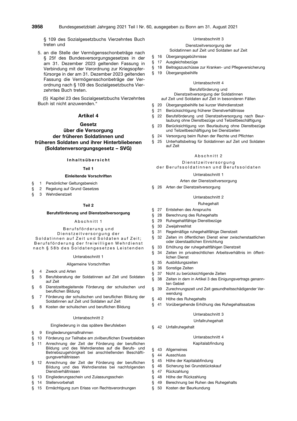 BGBl. 2021, Seite 3958 — Originalseite als Abbildung