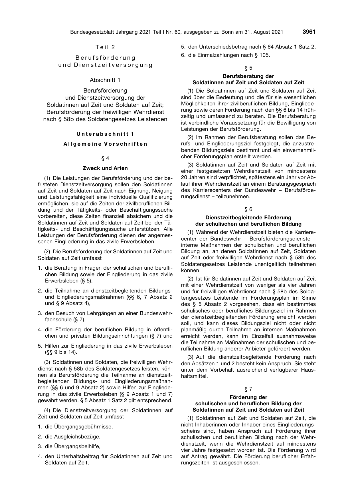 BGBl. 2021, Seite 3961 — Originalseite als Abbildung