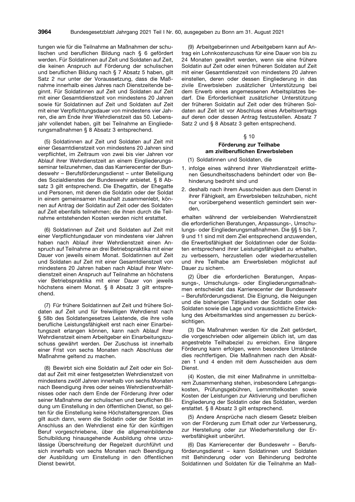 BGBl. 2021, Seite 3964 — Originalseite als Abbildung
