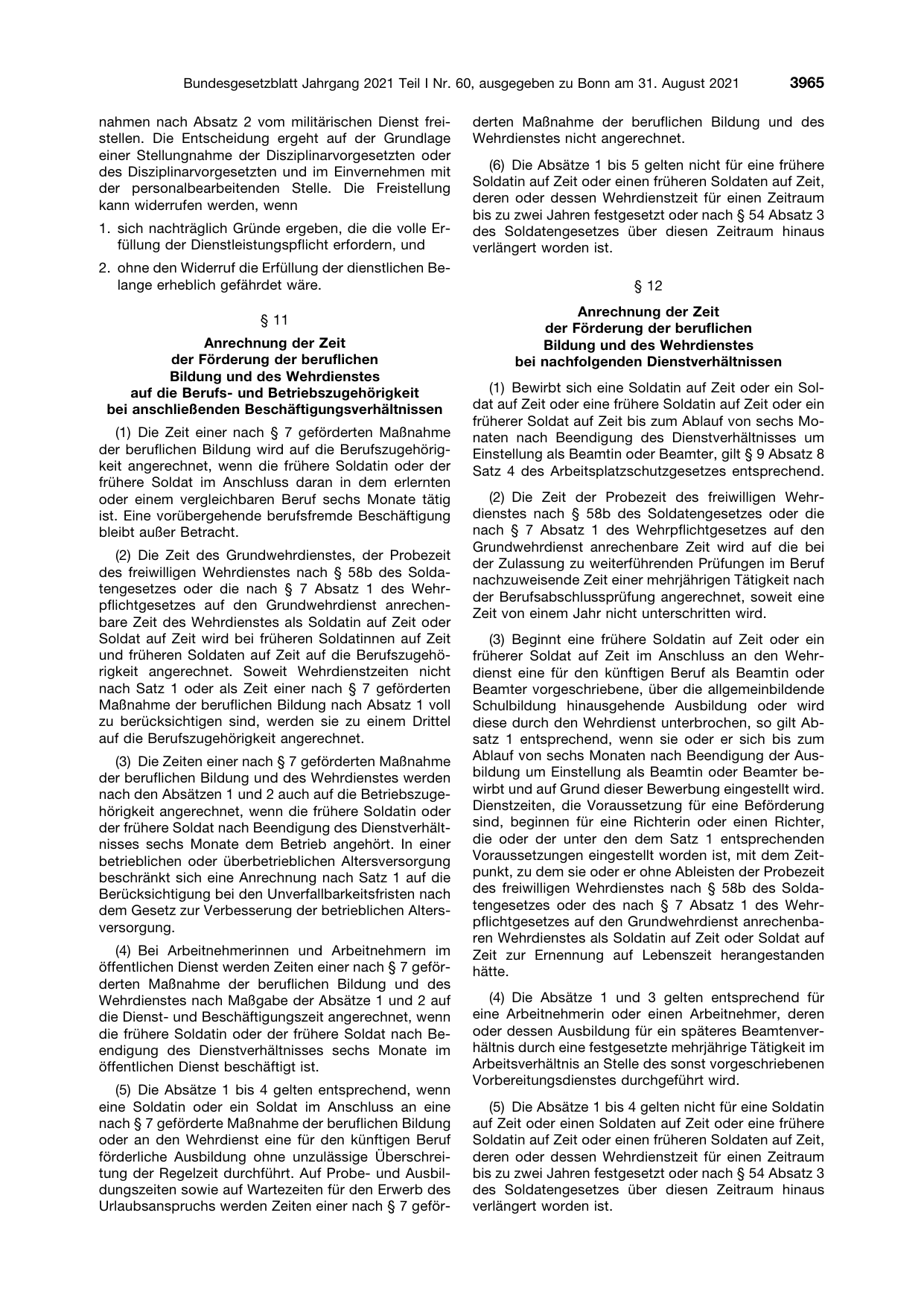 BGBl. 2021, Seite 3965 — Originalseite als Abbildung