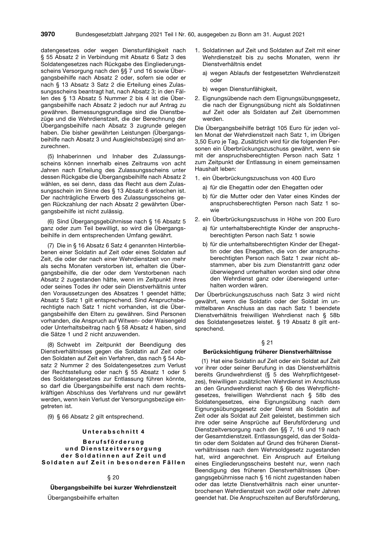 BGBl. 2021, Seite 3970 — Originalseite als Abbildung