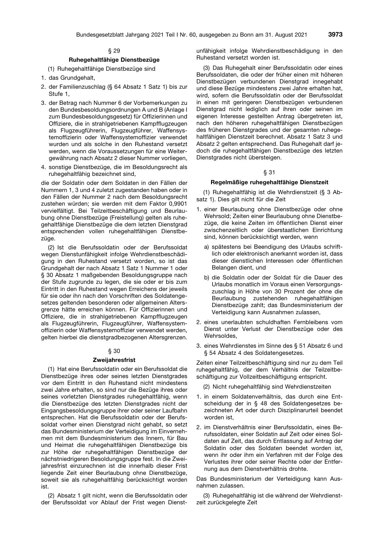 BGBl. 2021, Seite 3973 — Originalseite als Abbildung