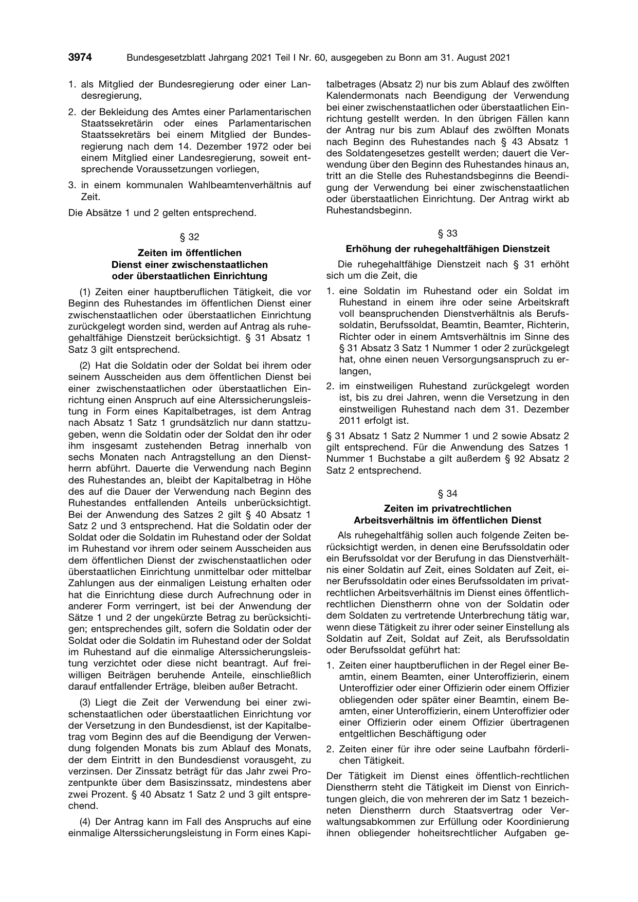 BGBl. 2021, Seite 3974 — Originalseite als Abbildung