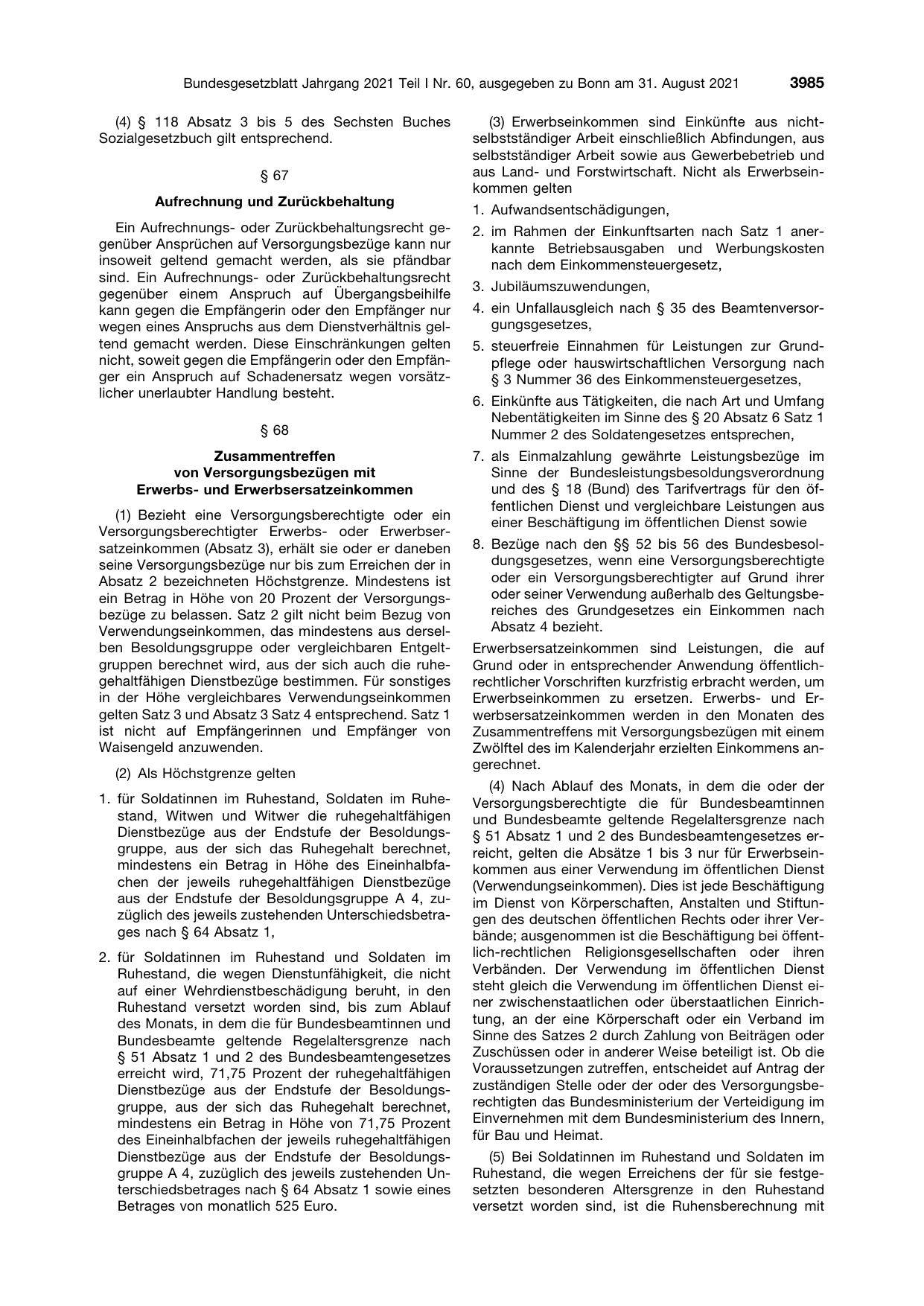 BGBl. 2021, Seite 3985 — Originalseite als Abbildung