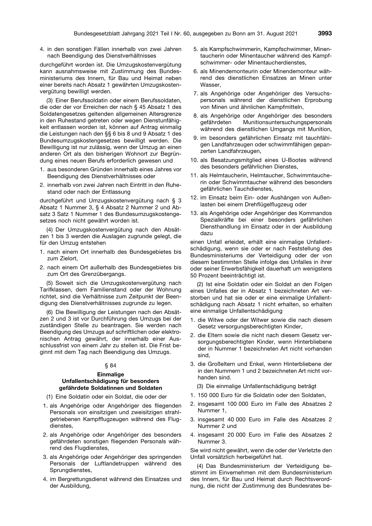 BGBl. 2021, Seite 3993 — Originalseite als Abbildung