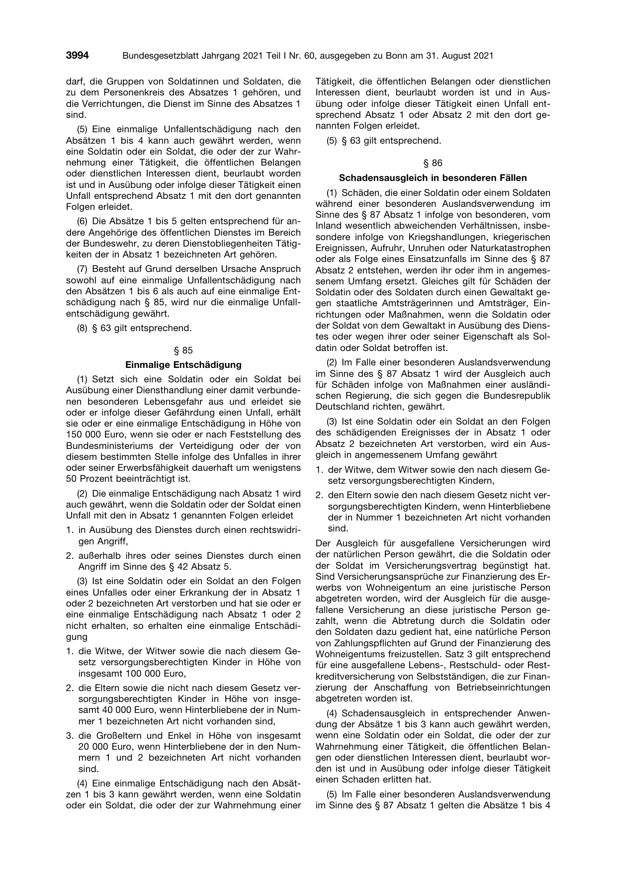 BGBl. 2021, Seite 3994 — Originalseite als Abbildung