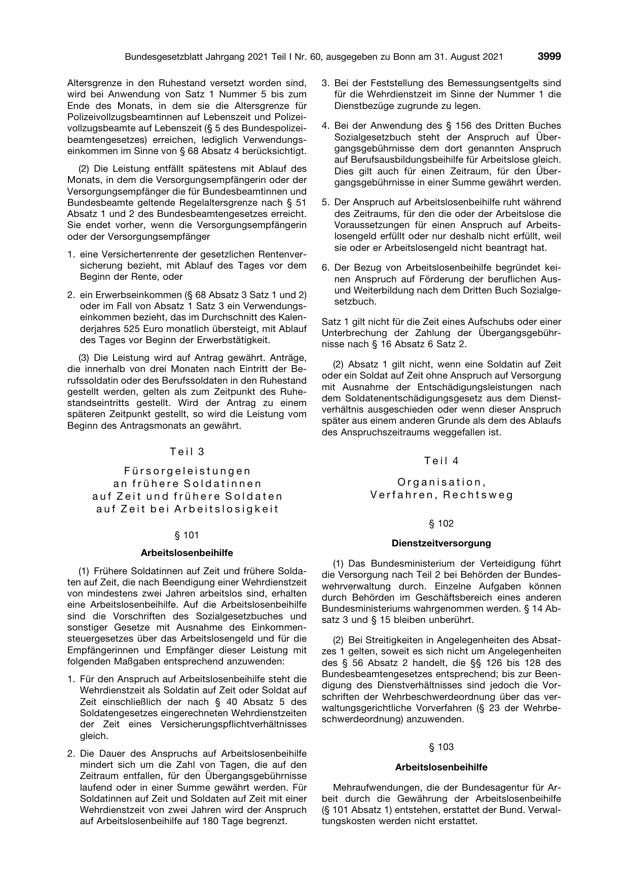 BGBl. 2021, Seite 3999 — Originalseite als Abbildung
