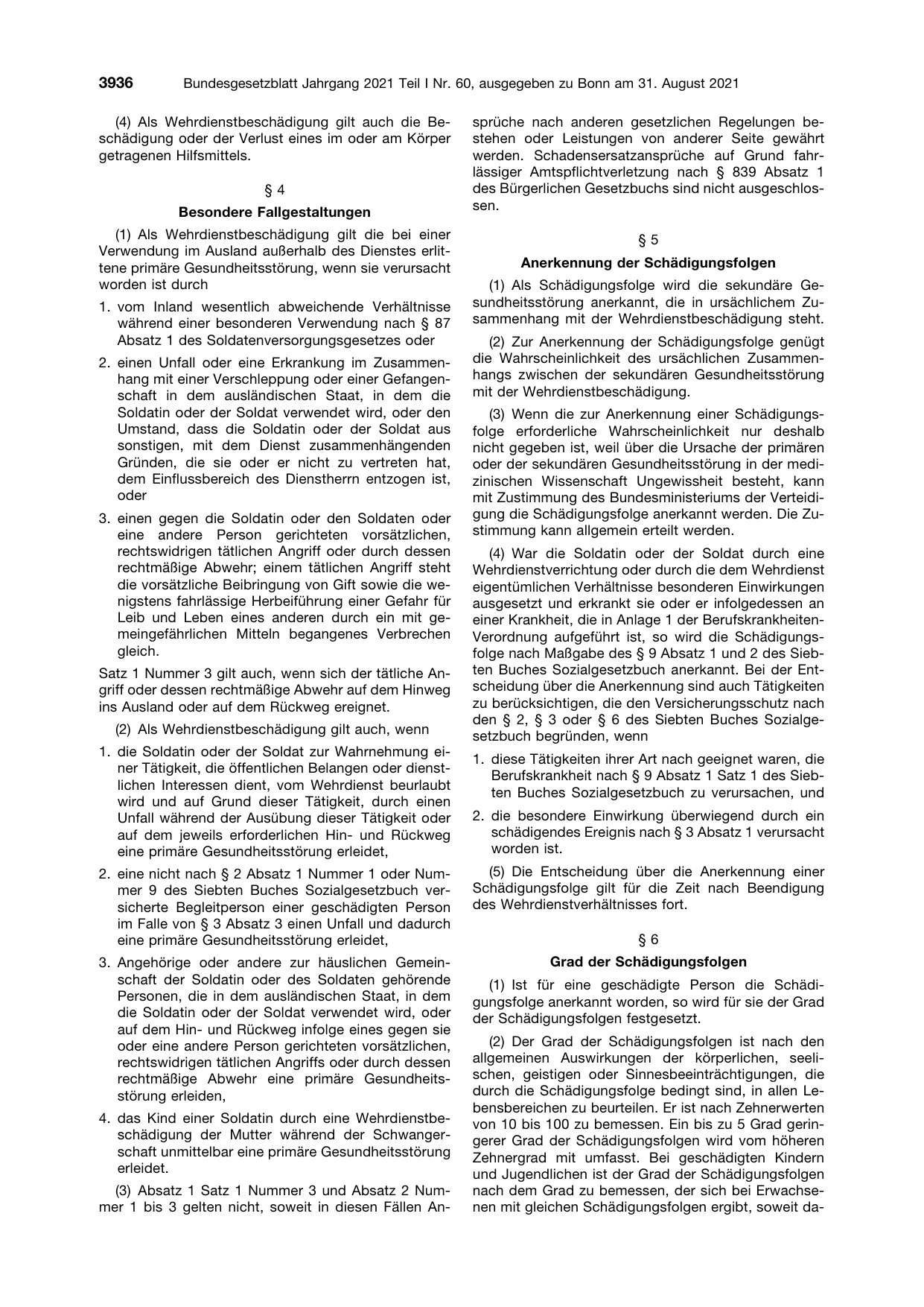 BGBl. 2021, Seite 3936 — Originalseite als Abbildung