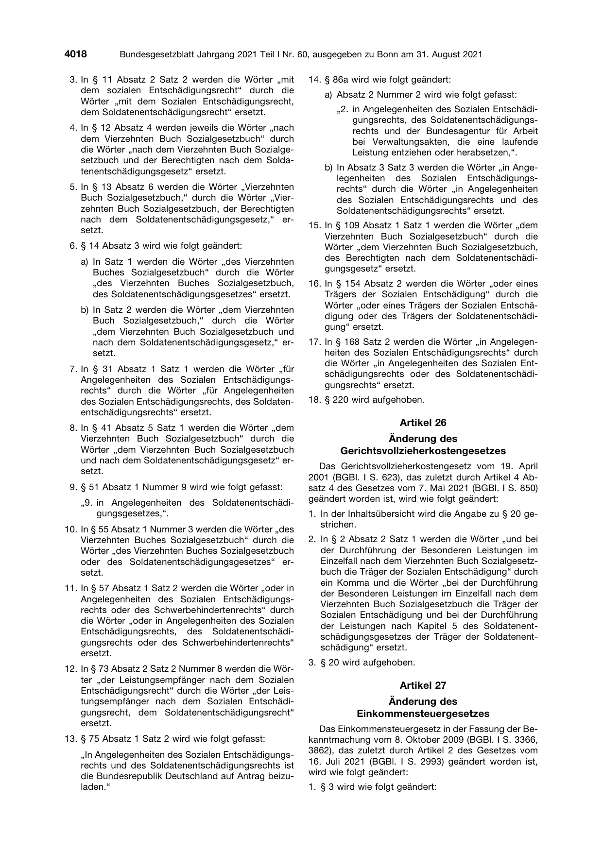 BGBl. 2021, Seite 4018 — Originalseite als Abbildung