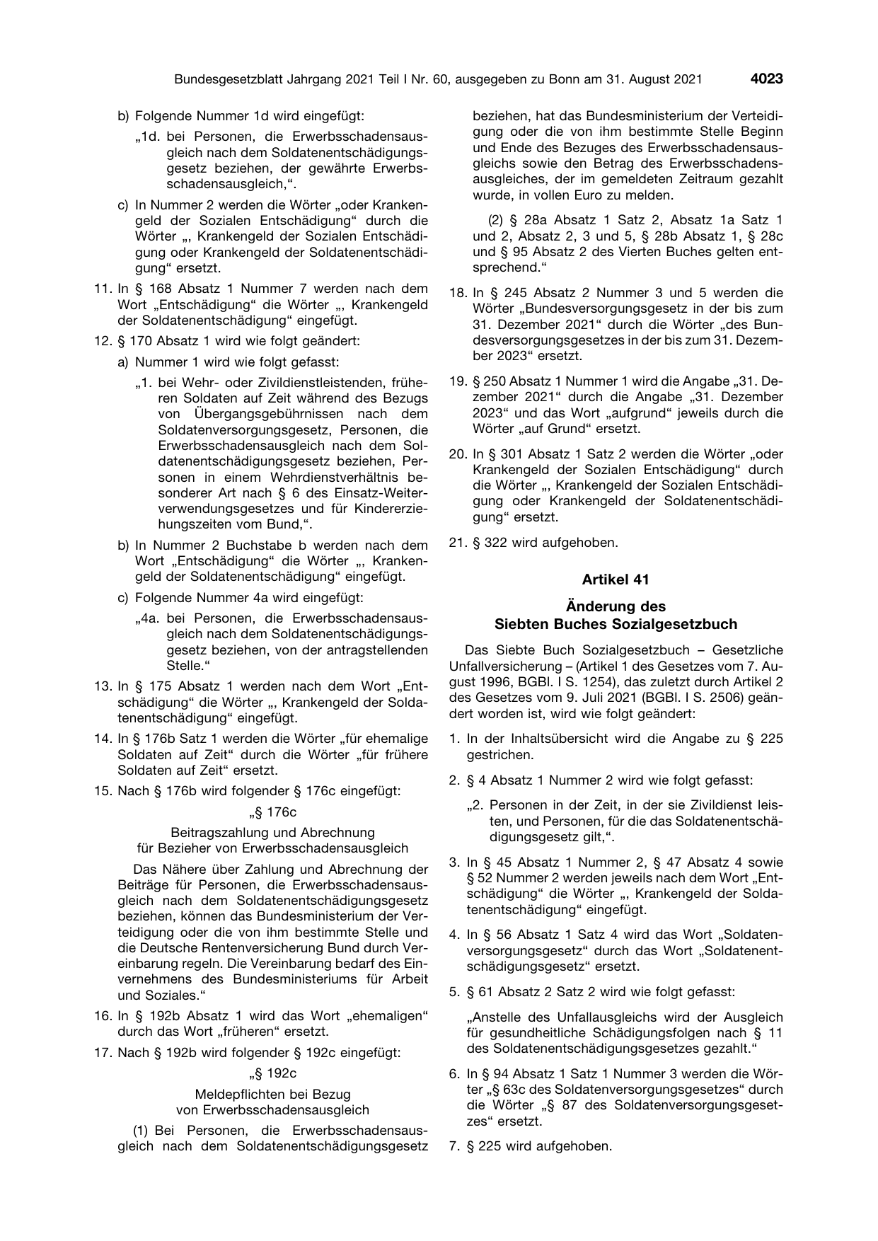 BGBl. 2021, Seite 4023 — Originalseite als Abbildung