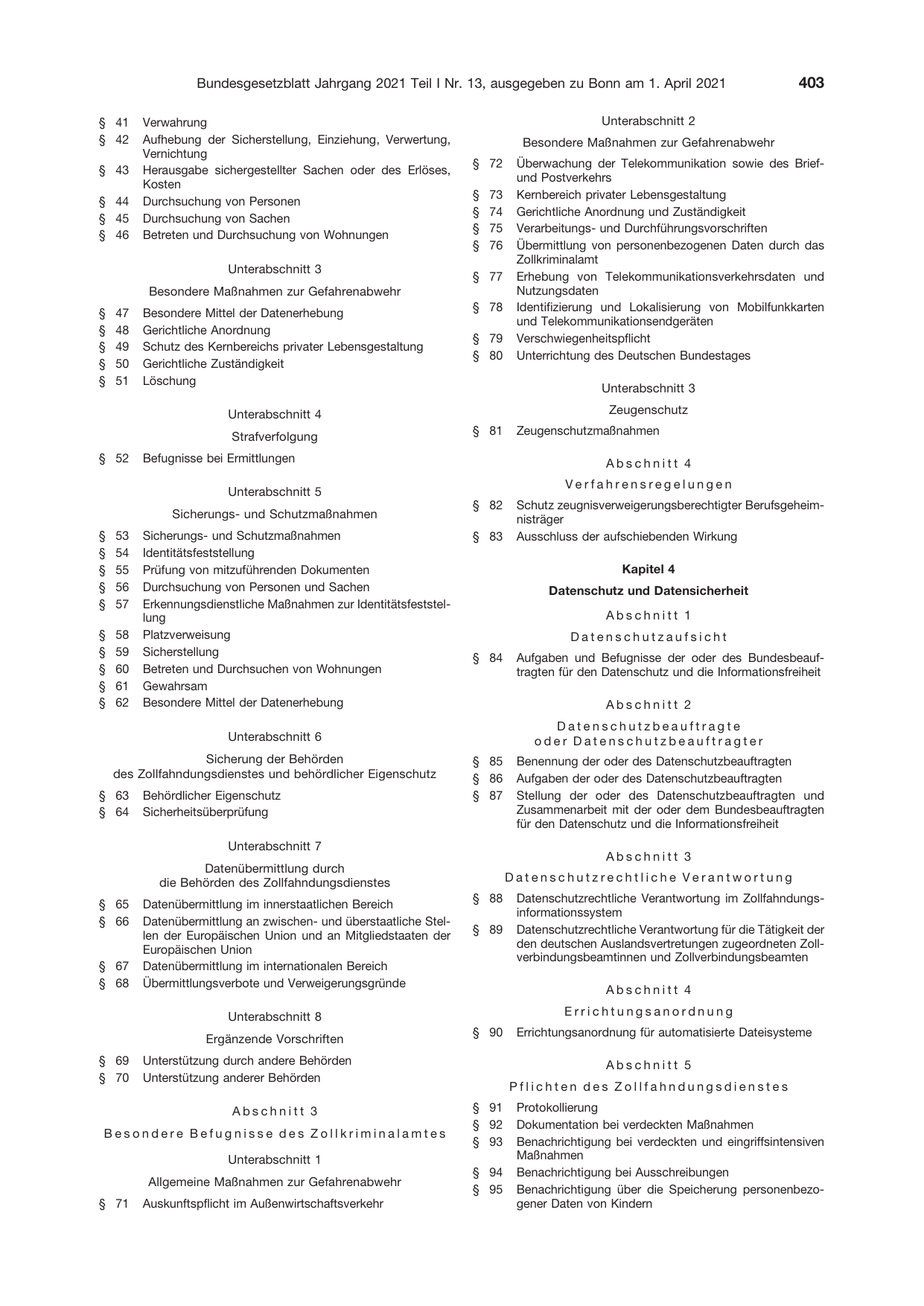 BGBl. 2021, Seite 403 — Originalseite als Abbildung