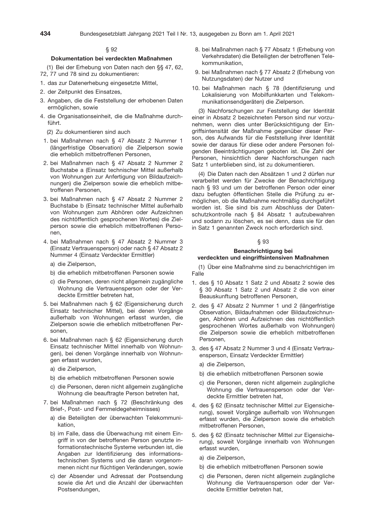 BGBl. 2021, Seite 434 — Originalseite als Abbildung