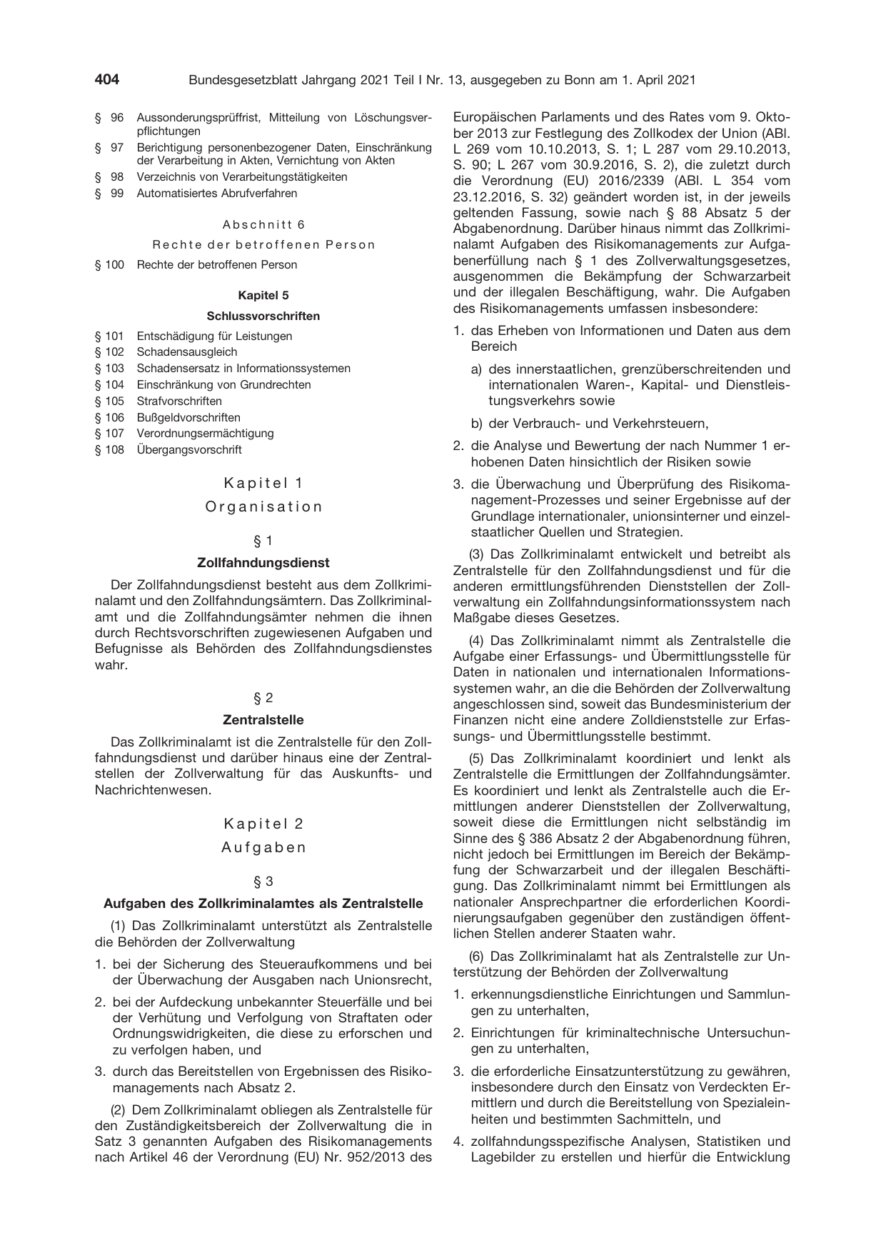 BGBl. 2021, Seite 404 — Originalseite als Abbildung