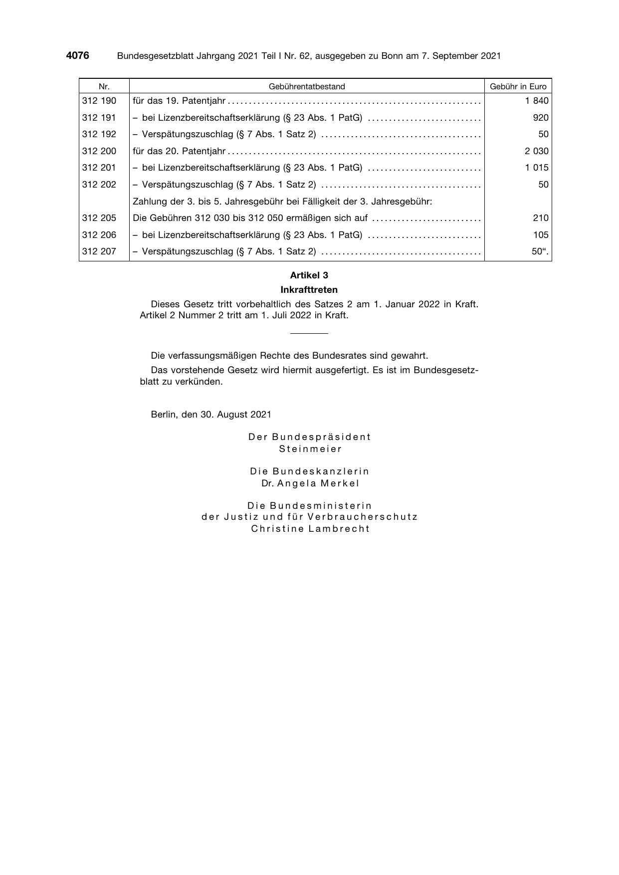 BGBl. 2021, Seite 4076 — Originalseite als Abbildung