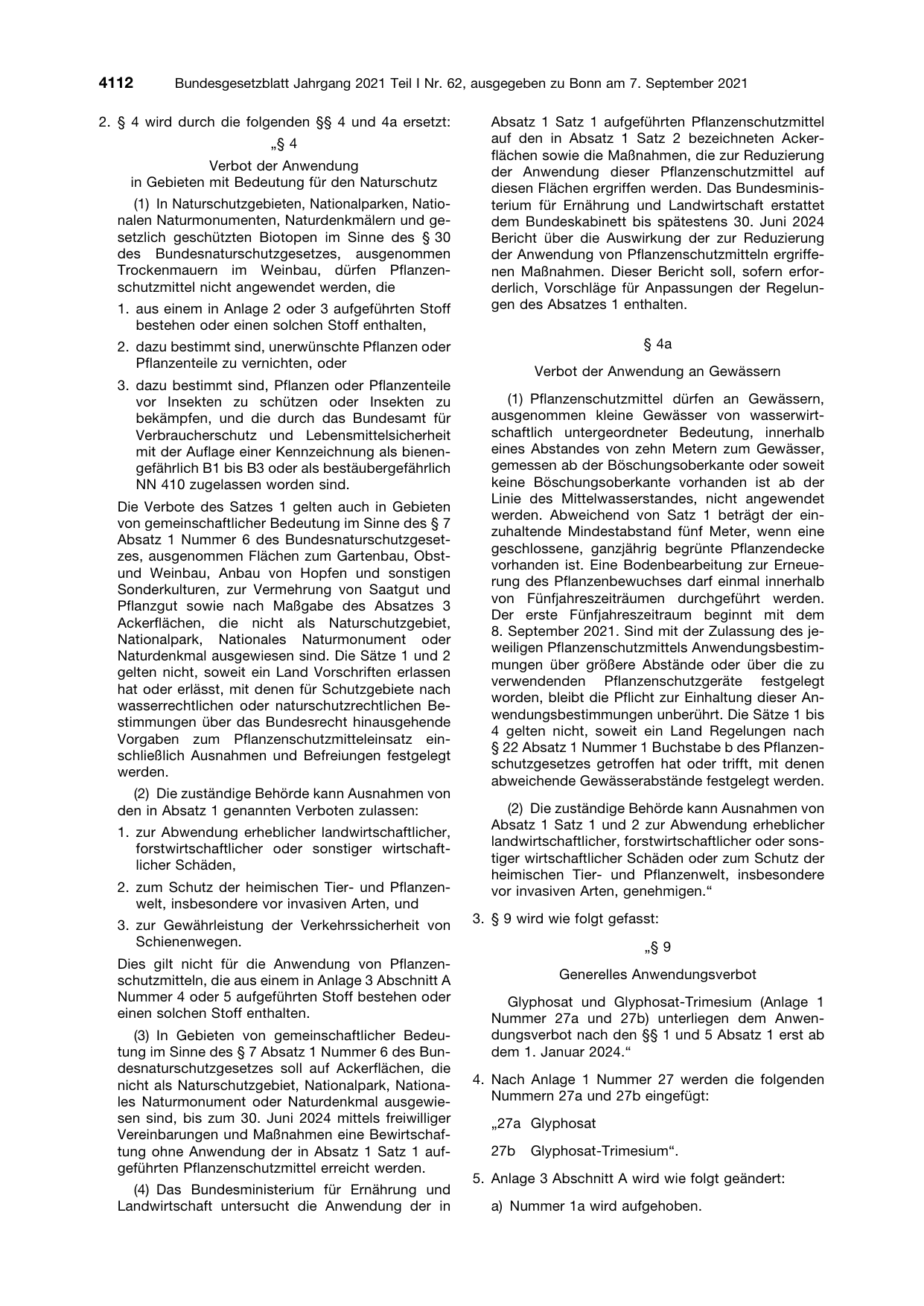 BGBl. 2021, Seite 4112 — Originalseite als Abbildung