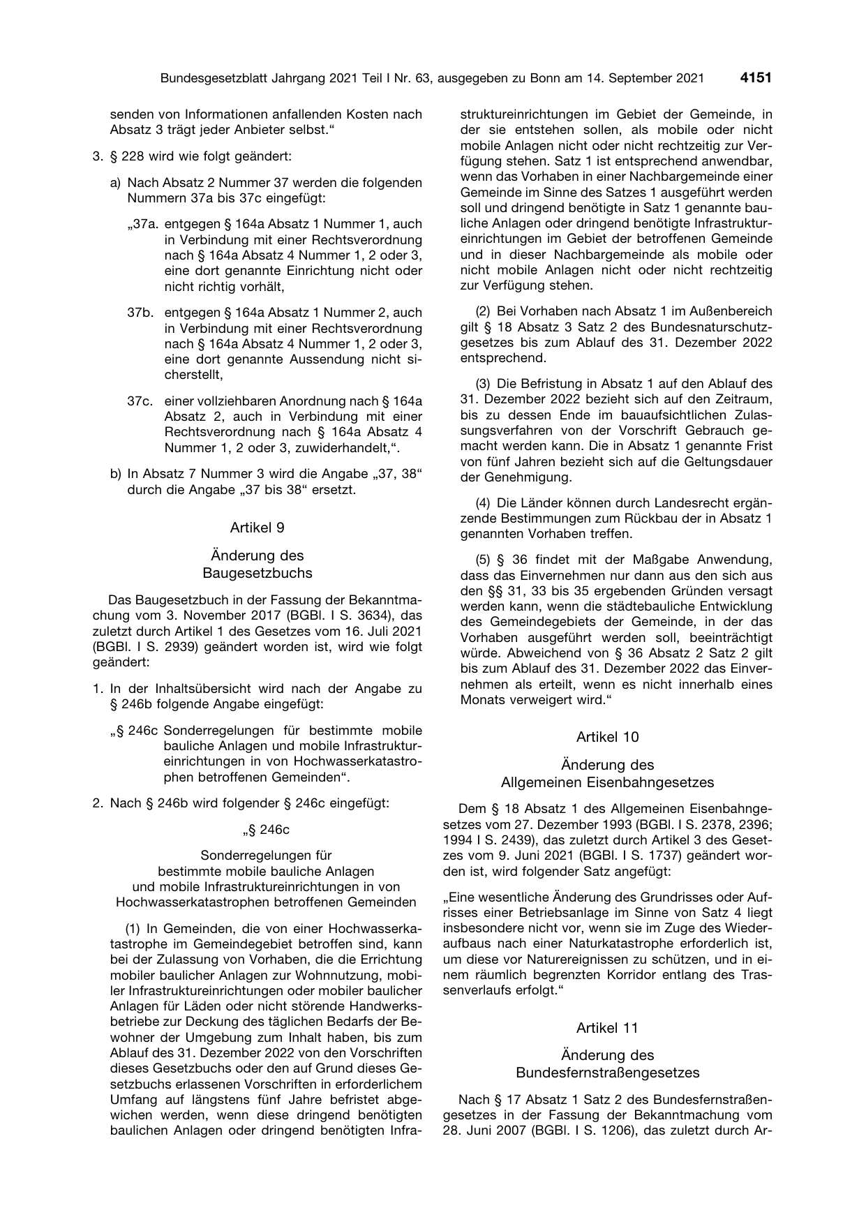 BGBl. 2021, Seite 4151 — Originalseite als Abbildung