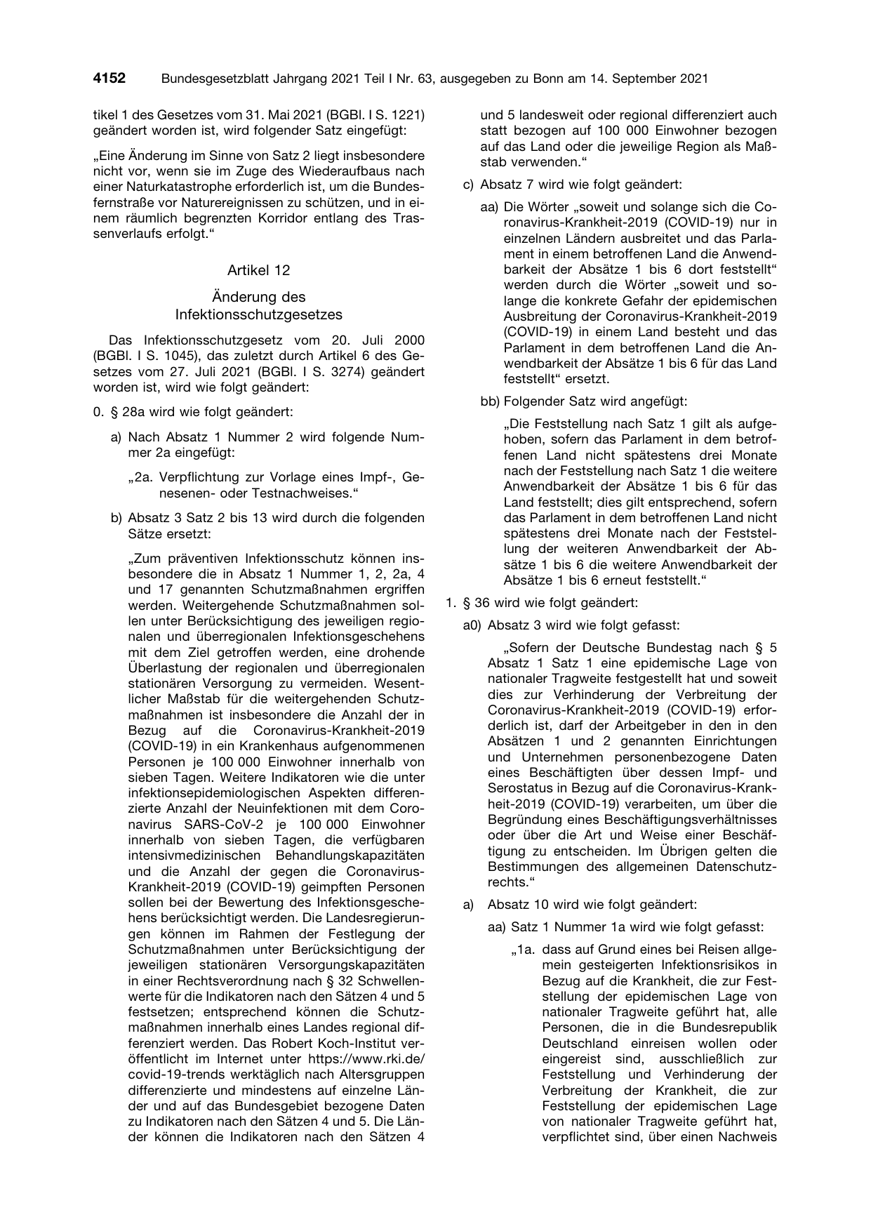 BGBl. 2021, Seite 4152 — Originalseite als Abbildung