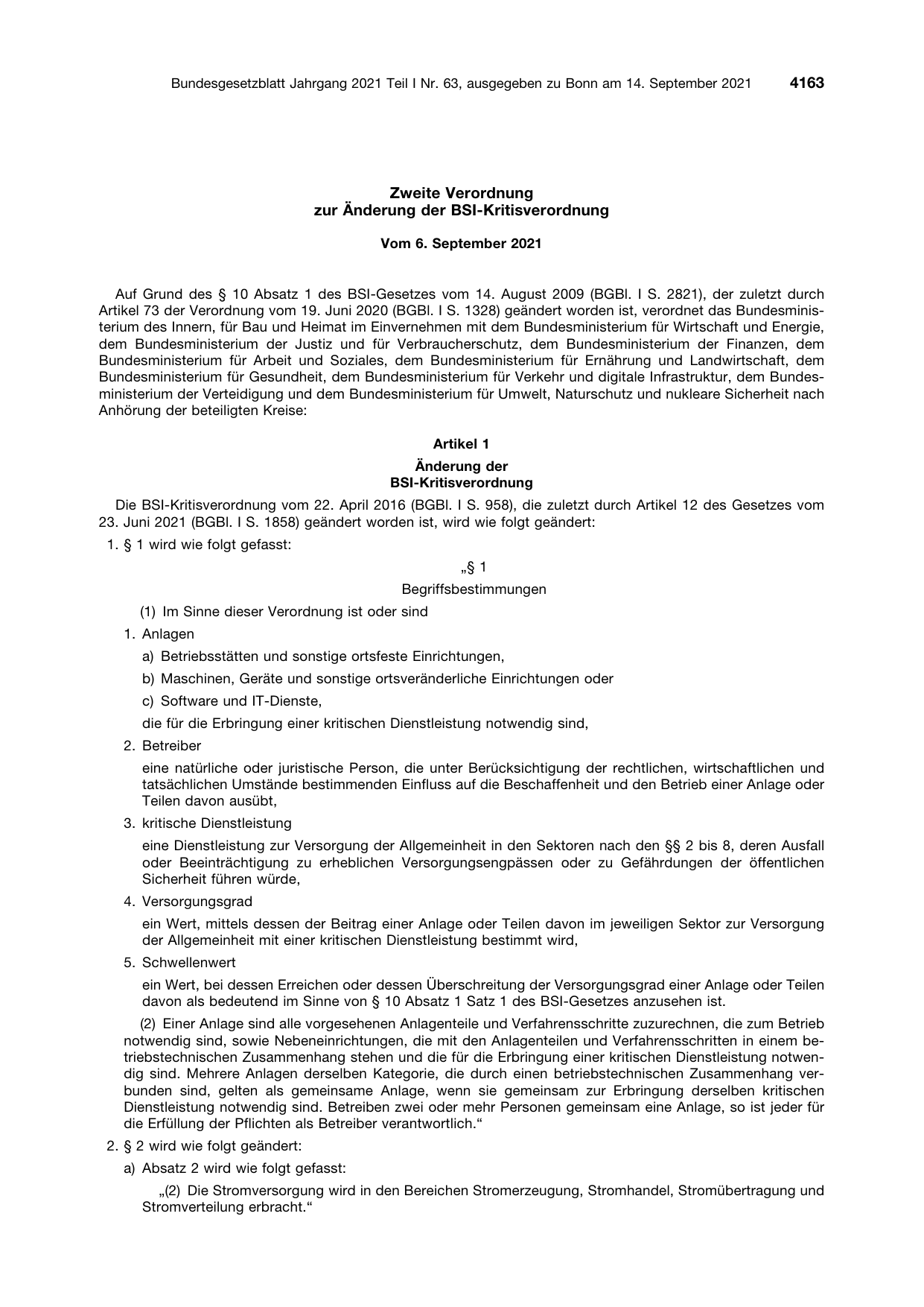 BGBl. 2021, Seite 4163 — Originalseite als Abbildung
