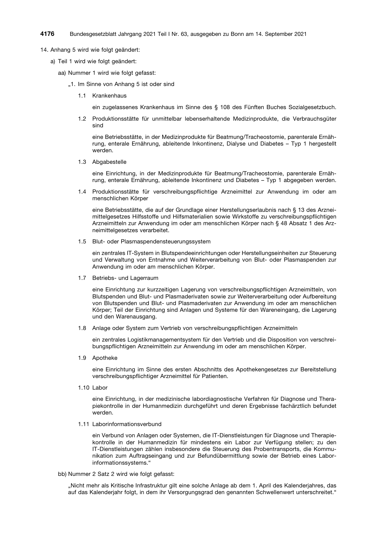 BGBl. 2021, Seite 4176 — Originalseite als Abbildung