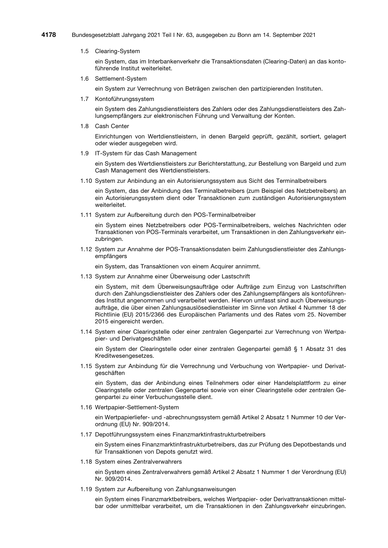 BGBl. 2021, Seite 4178 — Originalseite als Abbildung