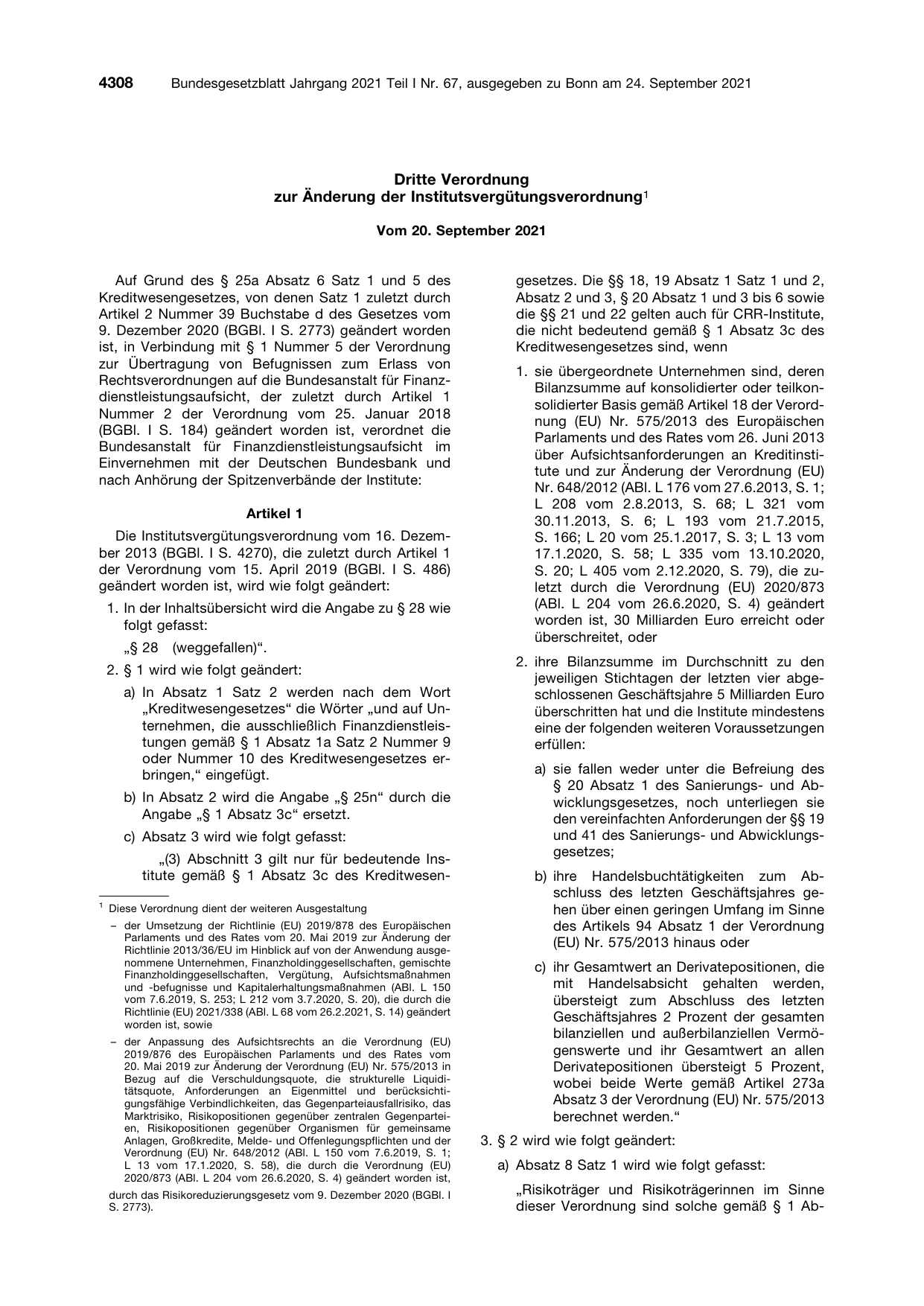 BGBl. 2021, Seite 4308 — Originalseite als Abbildung