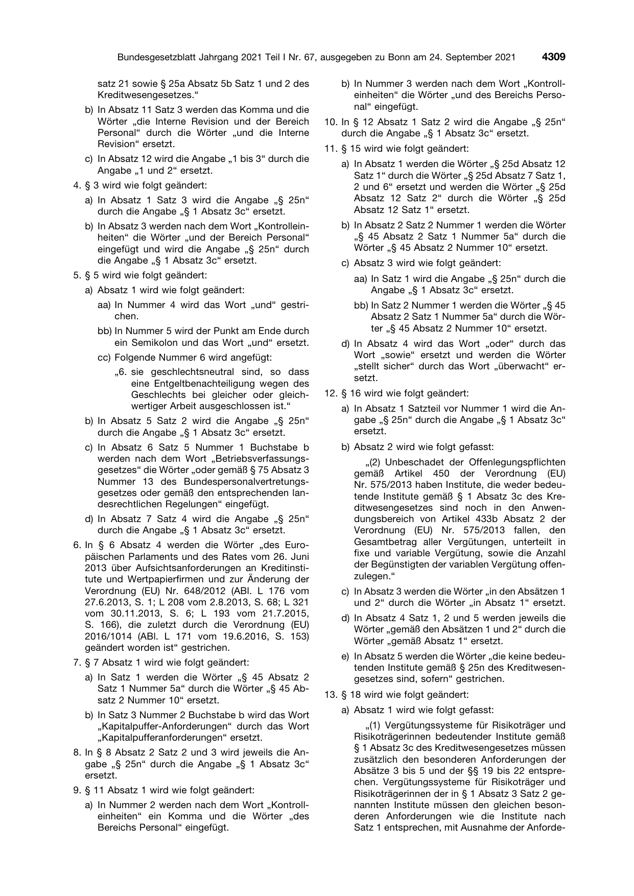 BGBl. 2021, Seite 4309 — Originalseite als Abbildung