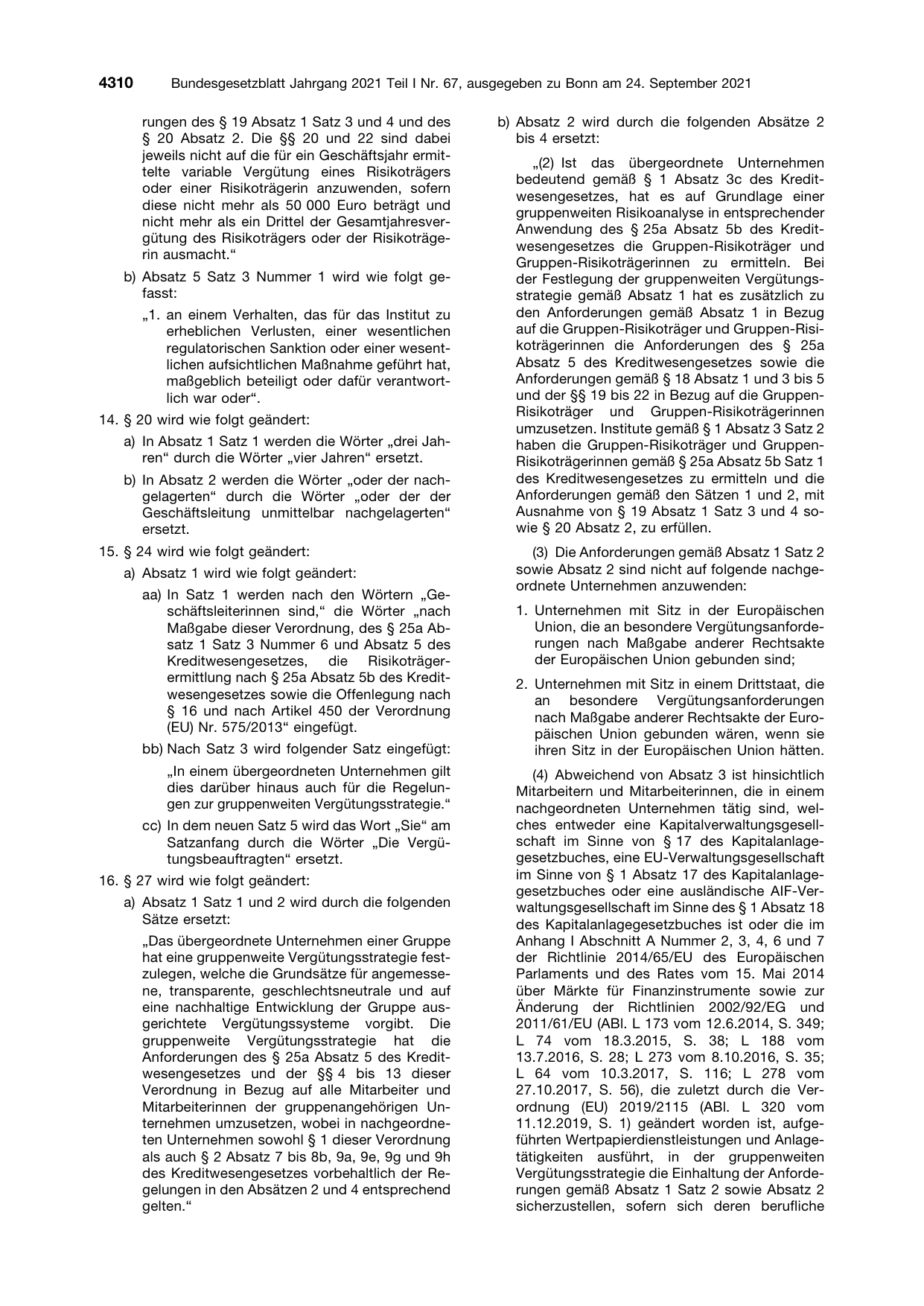 BGBl. 2021, Seite 4310 — Originalseite als Abbildung