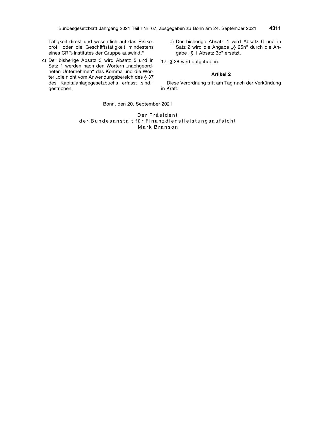 BGBl. 2021, Seite 4311 — Originalseite als Abbildung