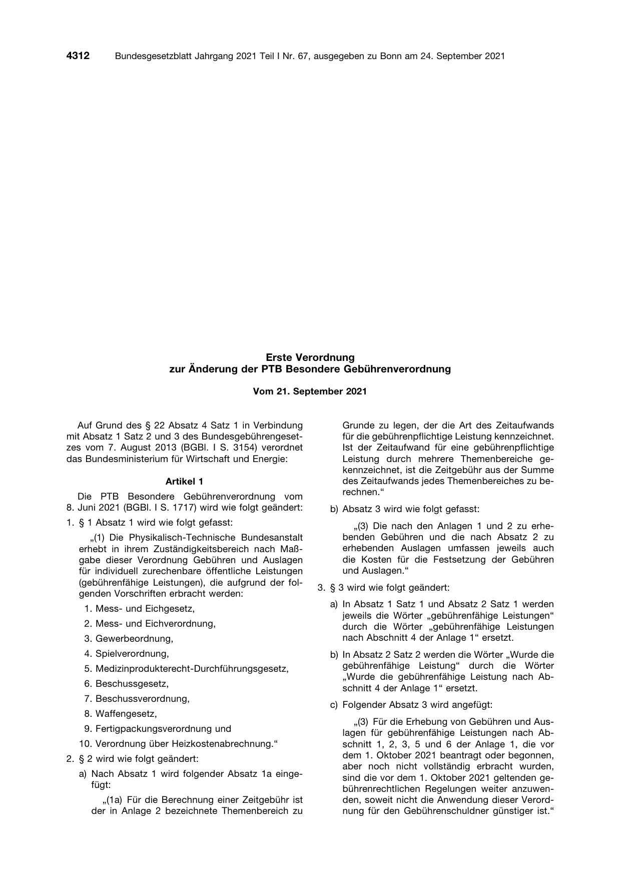 BGBl. 2021, Seite 4312 — Originalseite als Abbildung