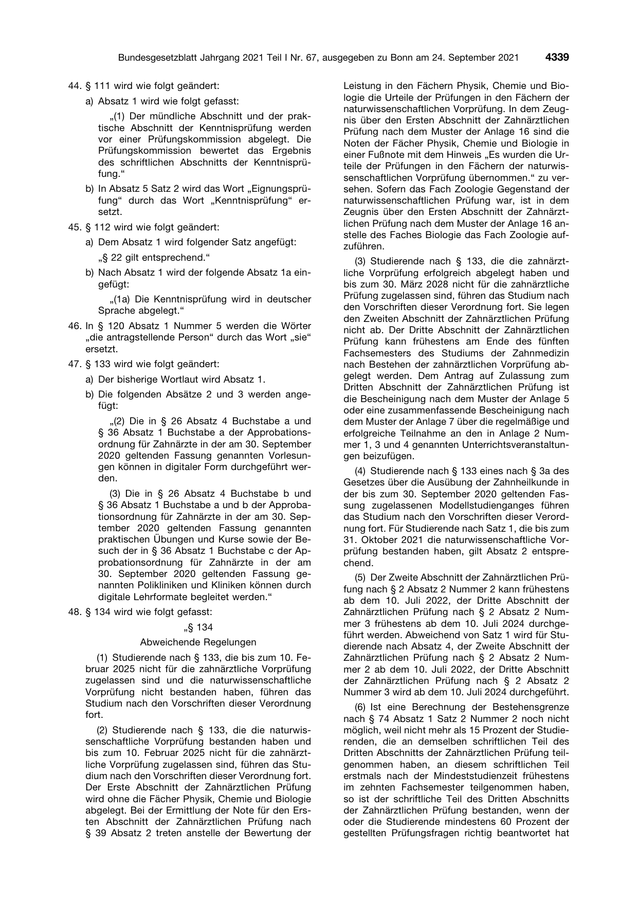 BGBl. 2021, Seite 4339 — Originalseite als Abbildung