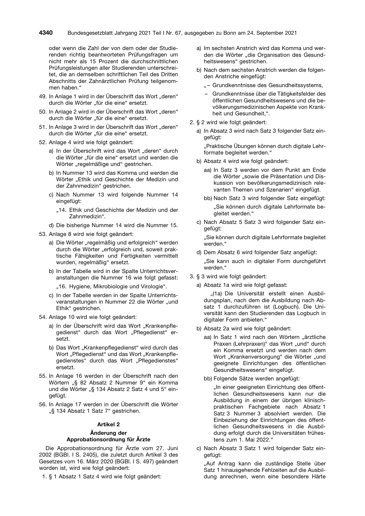 BGBl. 2021, Seite 4340 — Originalseite als Abbildung