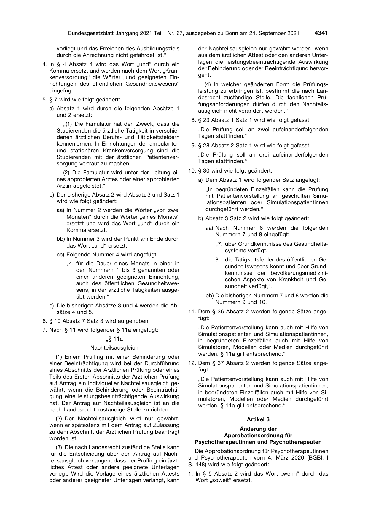 BGBl. 2021, Seite 4341 — Originalseite als Abbildung