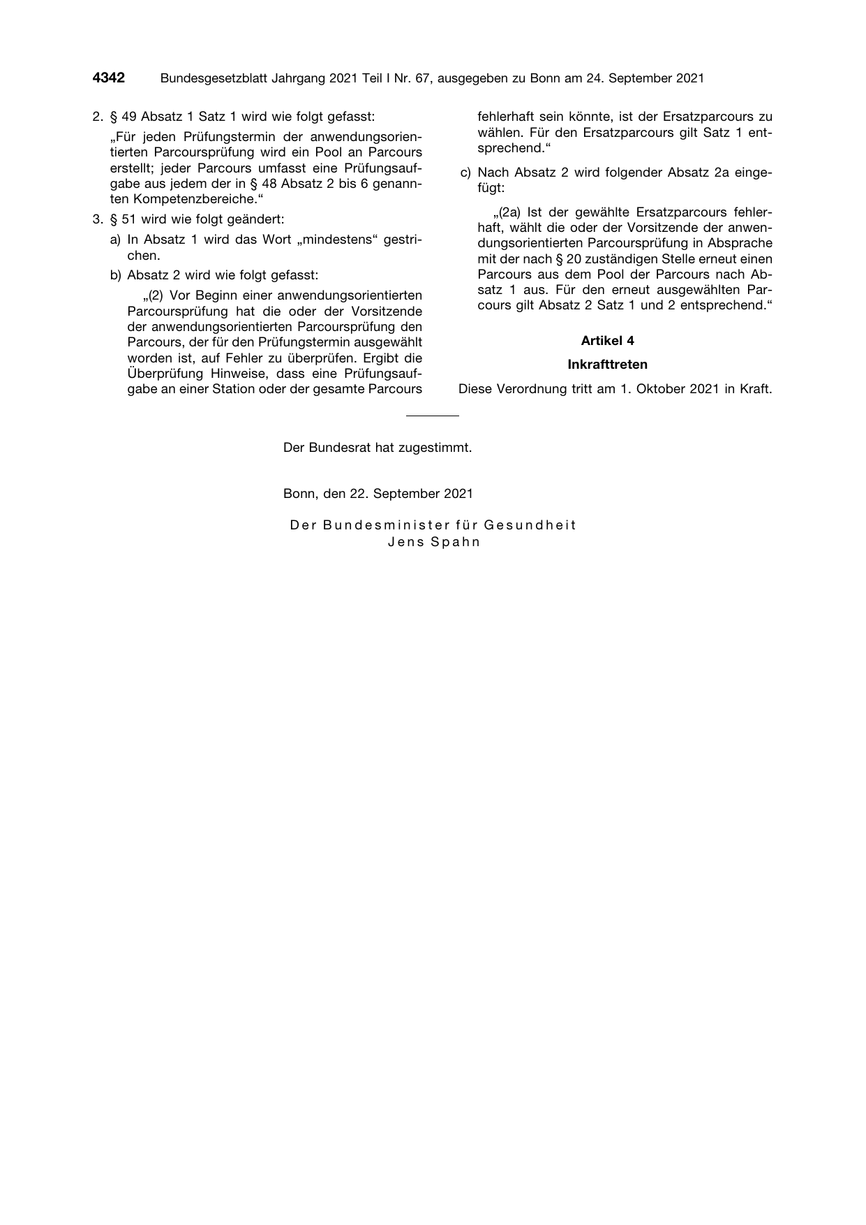 BGBl. 2021, Seite 4342 — Originalseite als Abbildung