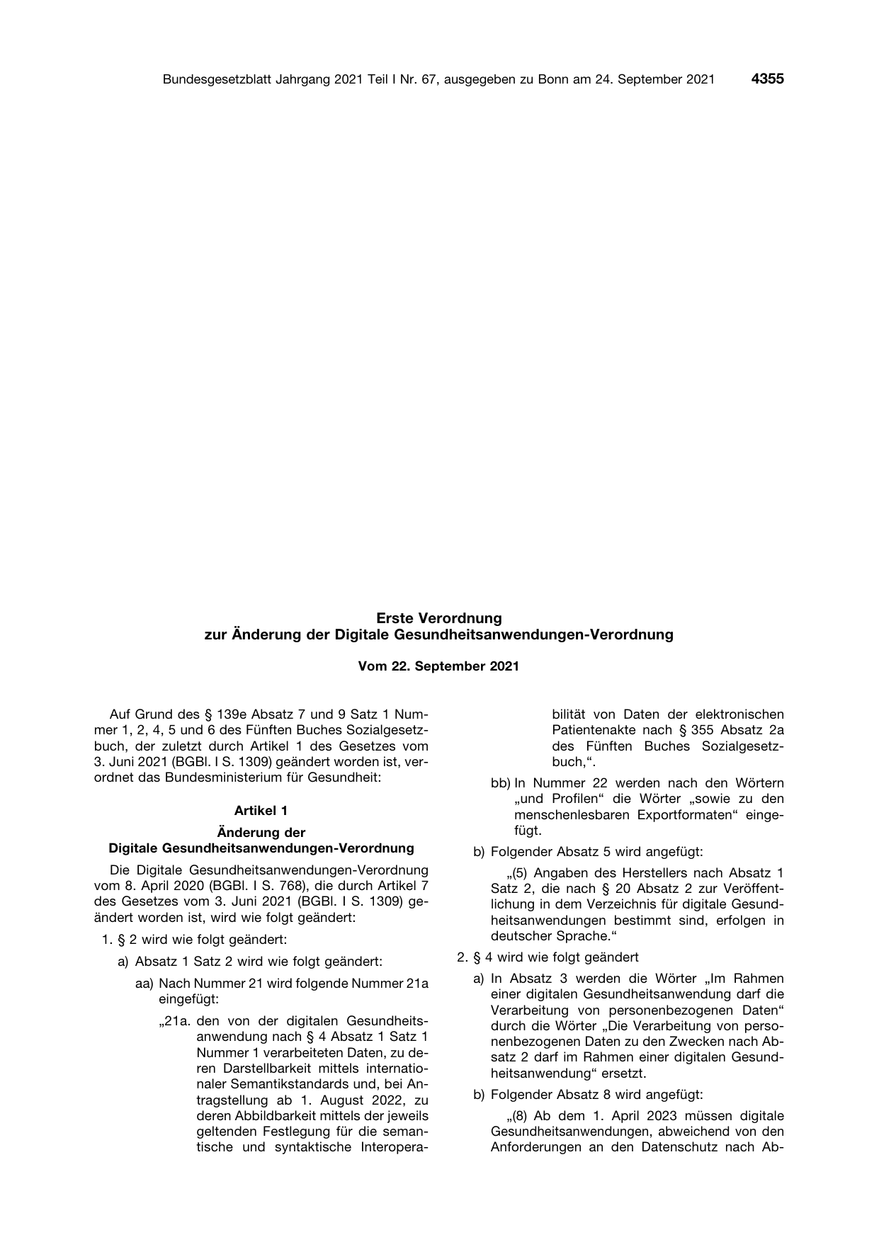 BGBl. 2021, Seite 4355 — Originalseite als Abbildung