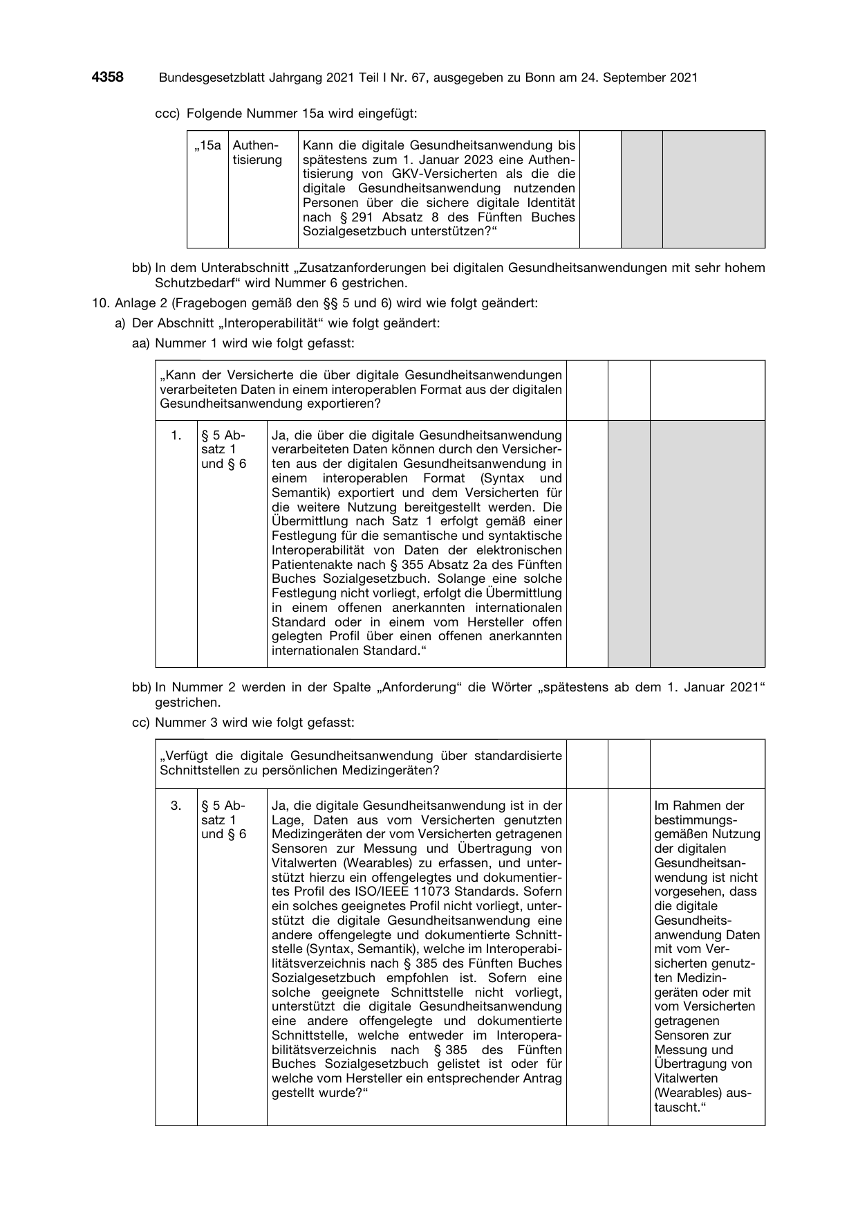 BGBl. 2021, Seite 4358 — Originalseite als Abbildung