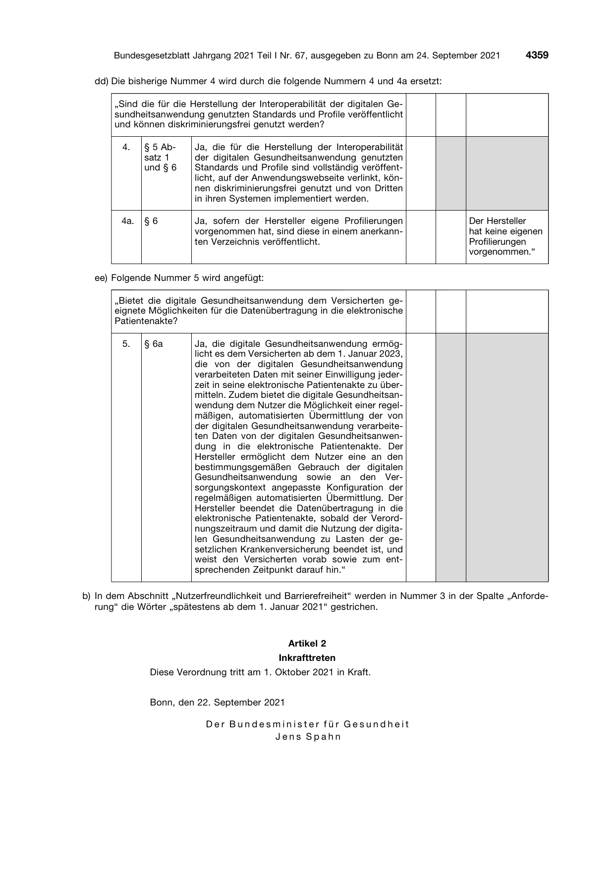 BGBl. 2021, Seite 4359 — Originalseite als Abbildung