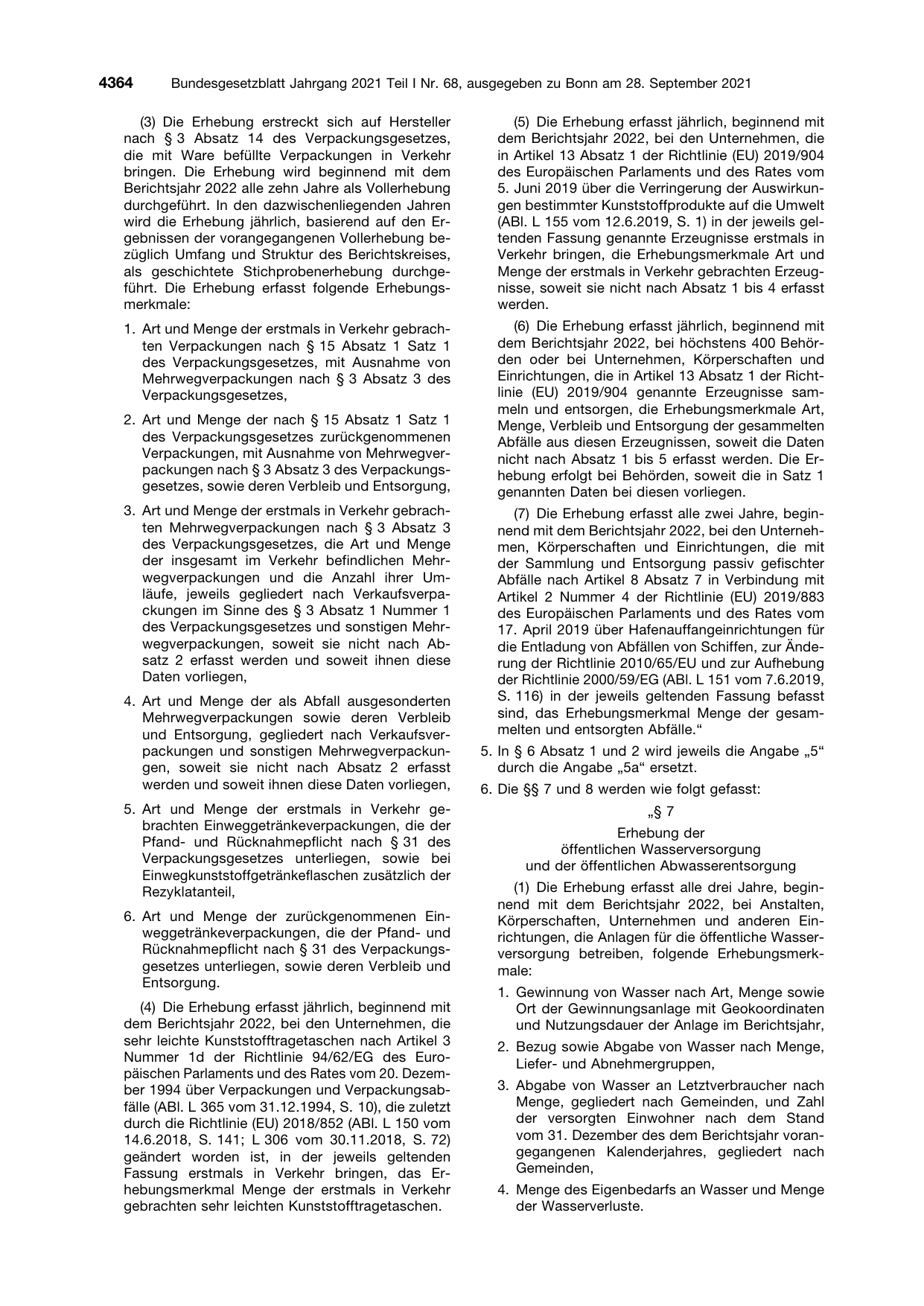 BGBl. 2021, Seite 4364 — Originalseite als Abbildung